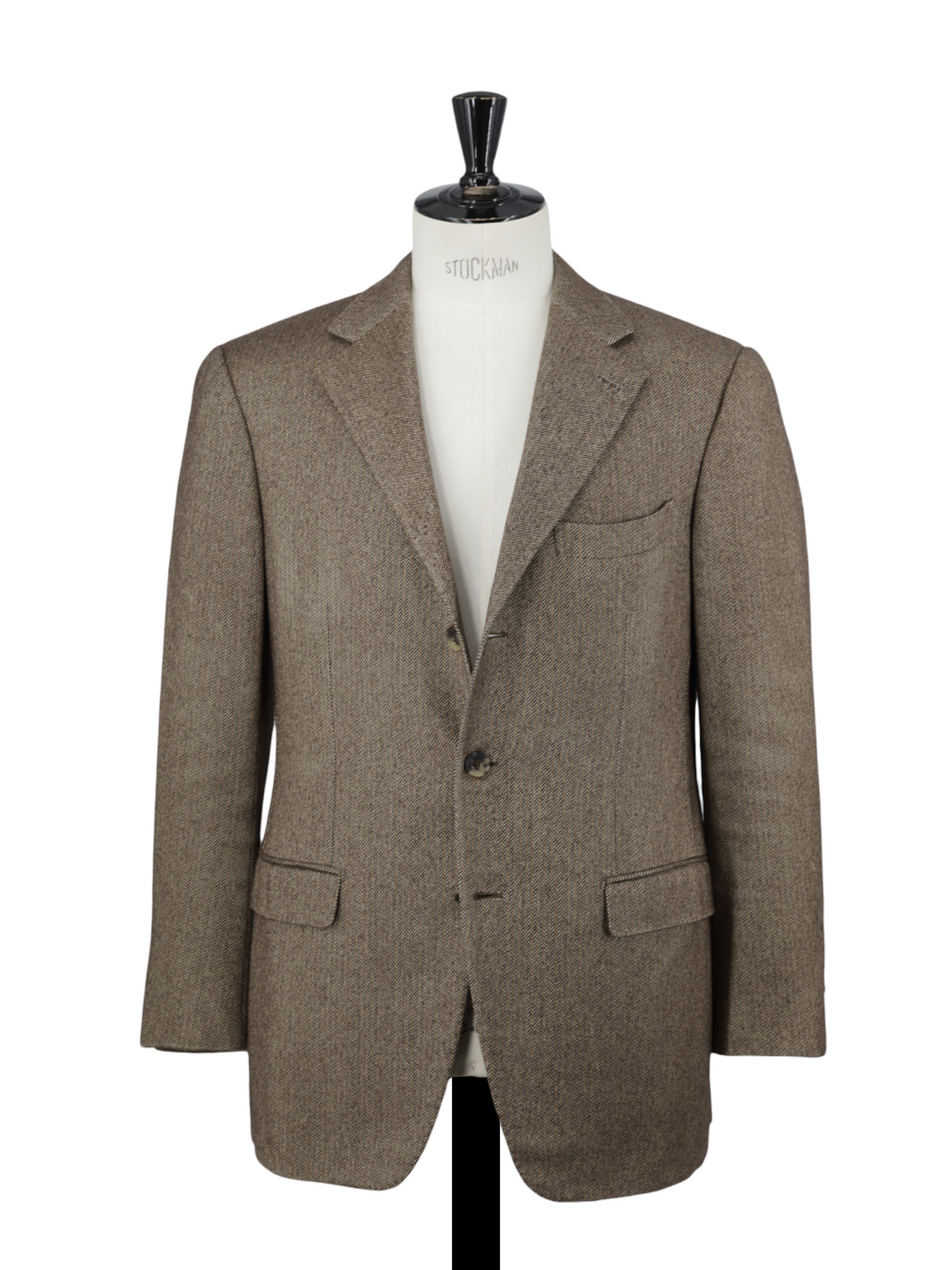 Ermenegildo Zegna Couture Brown Silk & Cashmere Herringbone Jacket