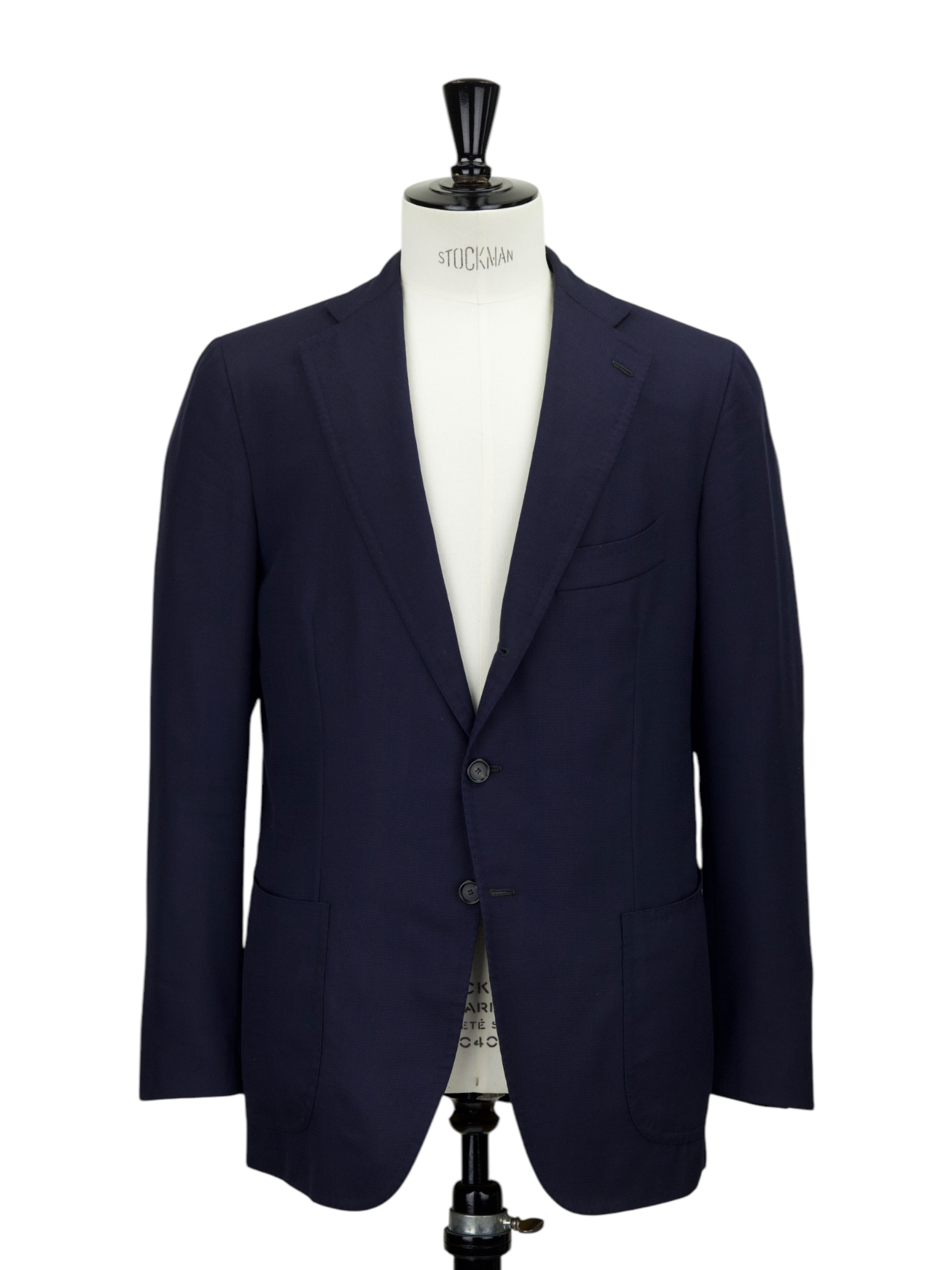 Cesare Attolini Navy Hopsack Wool Jacket