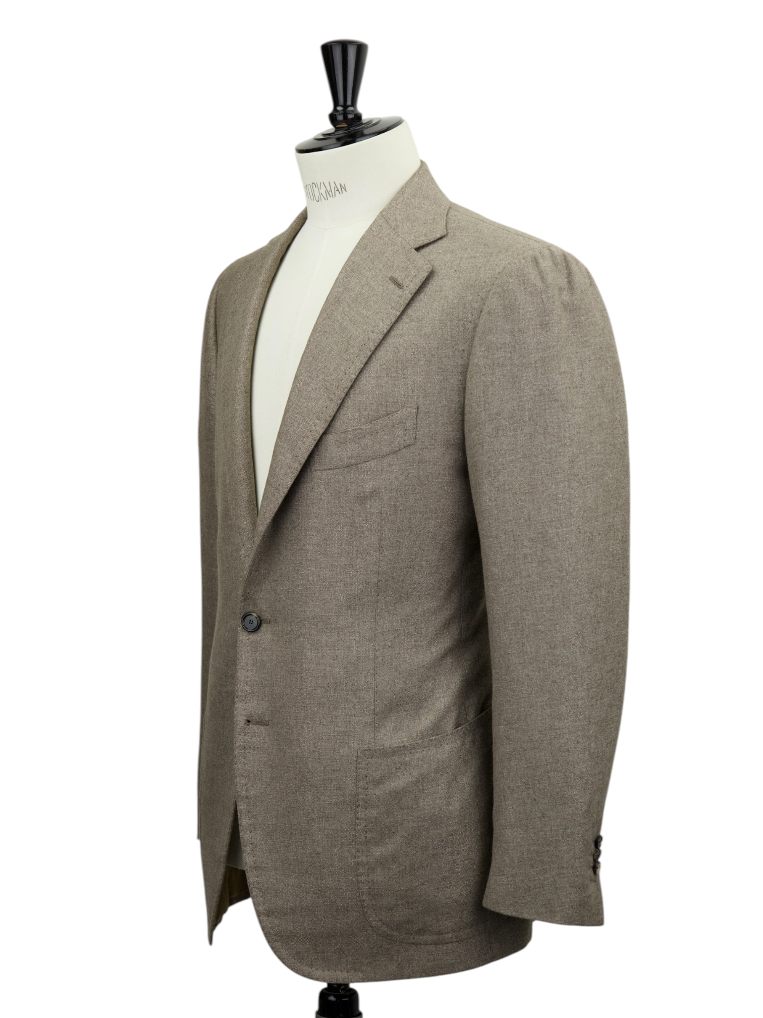 Cesare Attolini Taupe Silk & Cashmere Micro-Structure Jacket