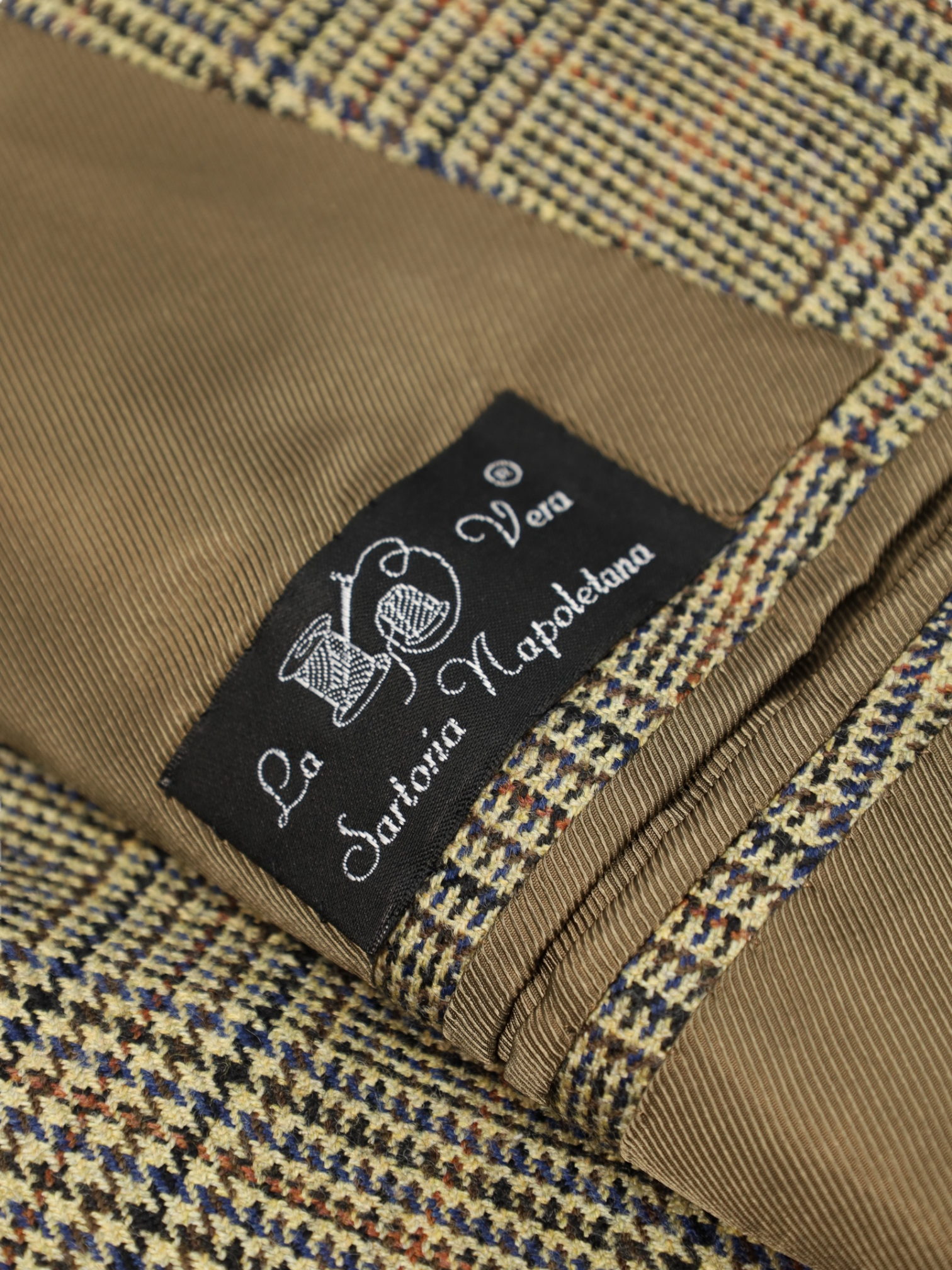 Orazio Luciano Light Brown Wool & Cashmere Prince of Wales Check Blazer