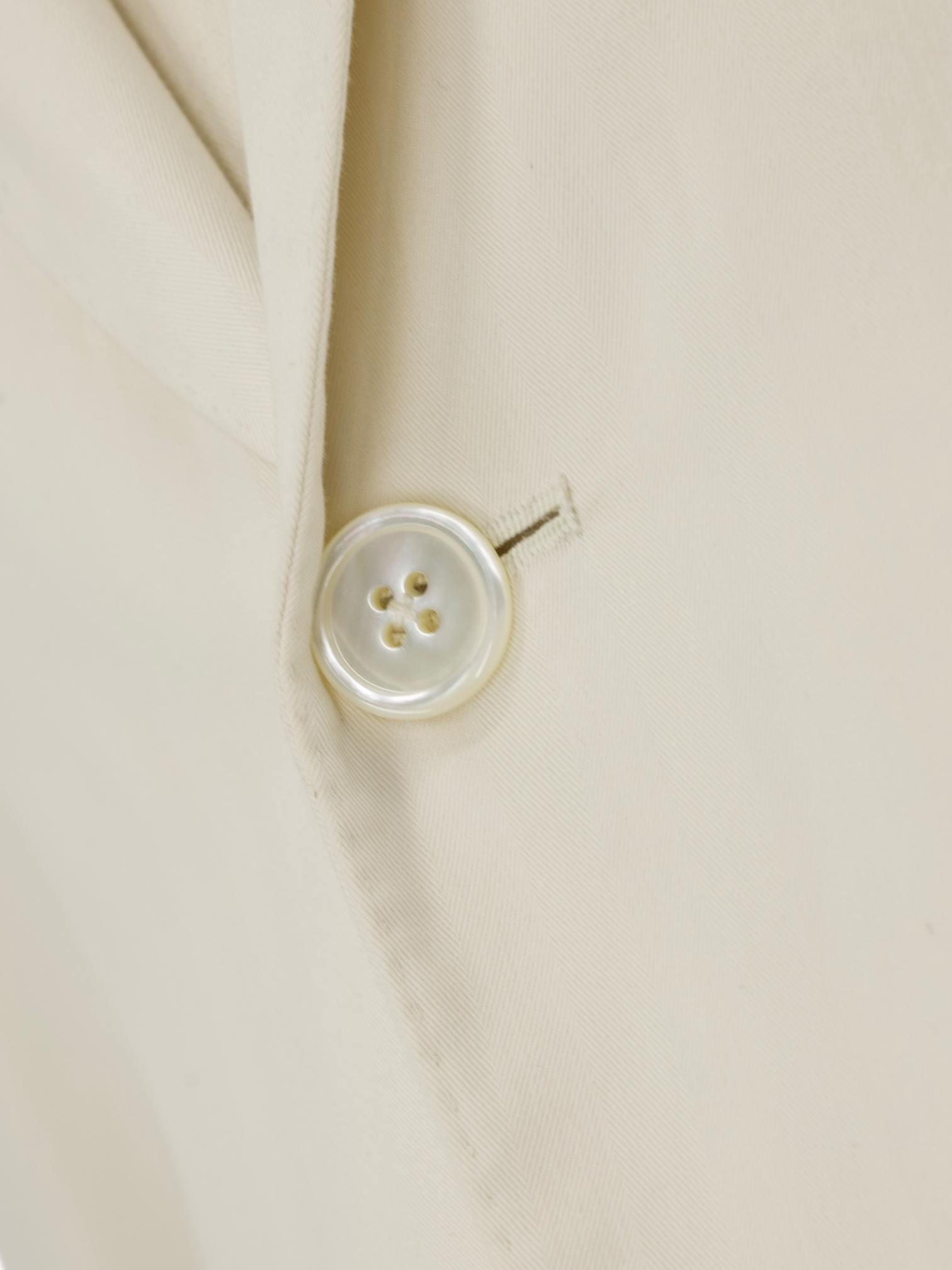 Isaia Offwhite Pure-Cotton Herringbone Summer Jacket