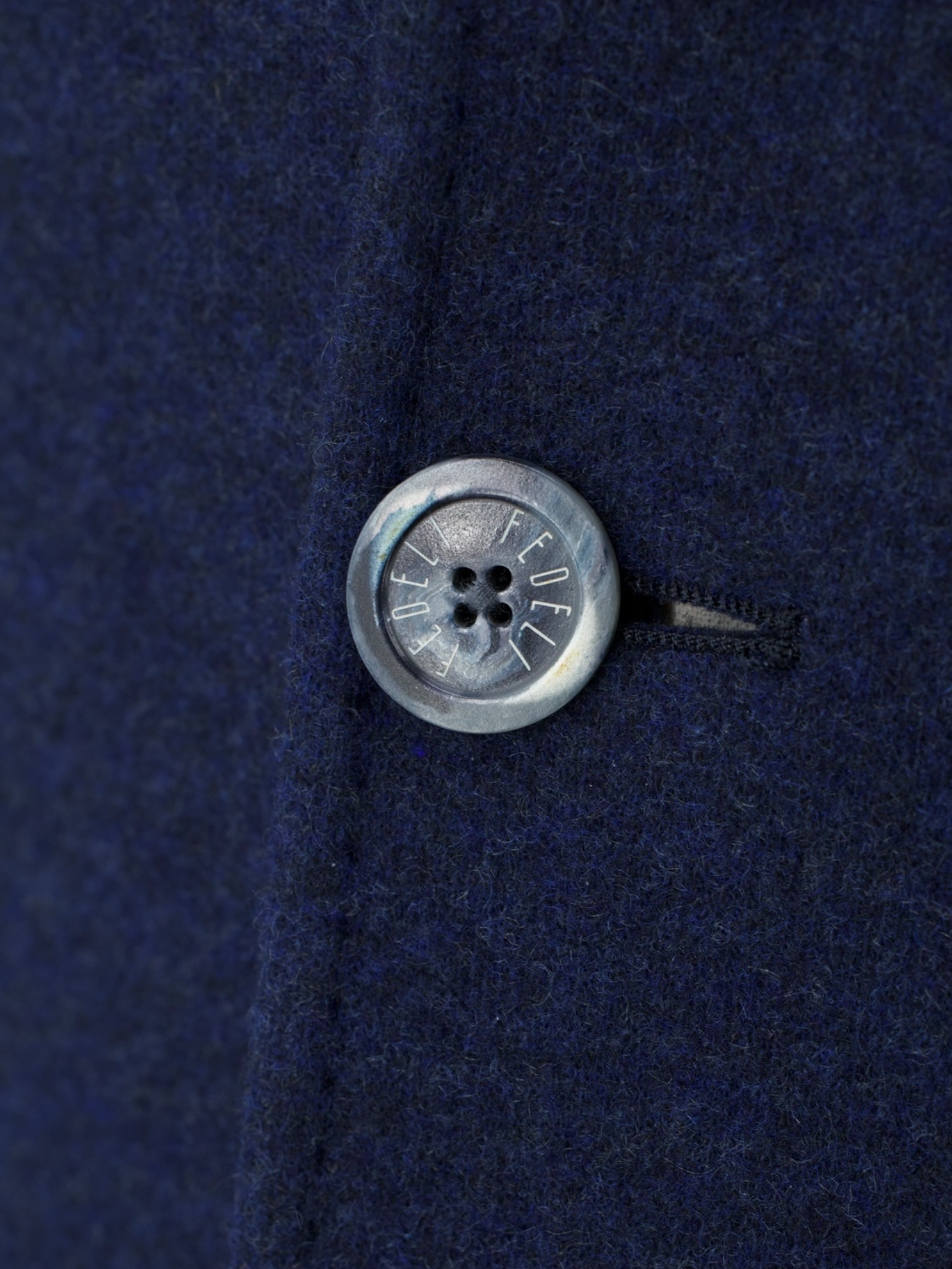 Fedeli Dark Blue Pure Cashmere Tubular-Collar "Damon" Jacket