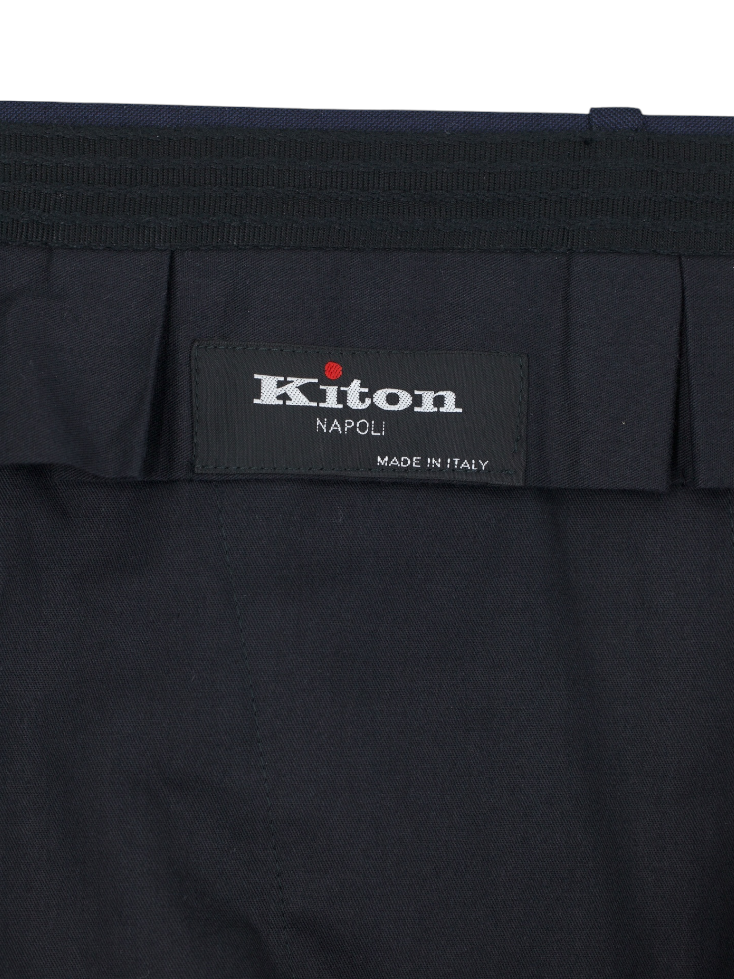 Kiton Navy Fine-Wool Twill Handmade Sartorial Trousers