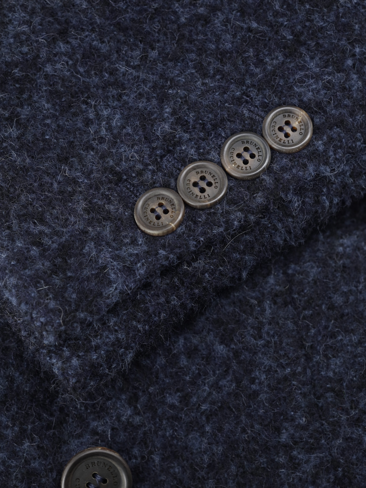 Brunello Cucinelli Dark Blue Plushy Alpaca-Blend Double Breasted Coat