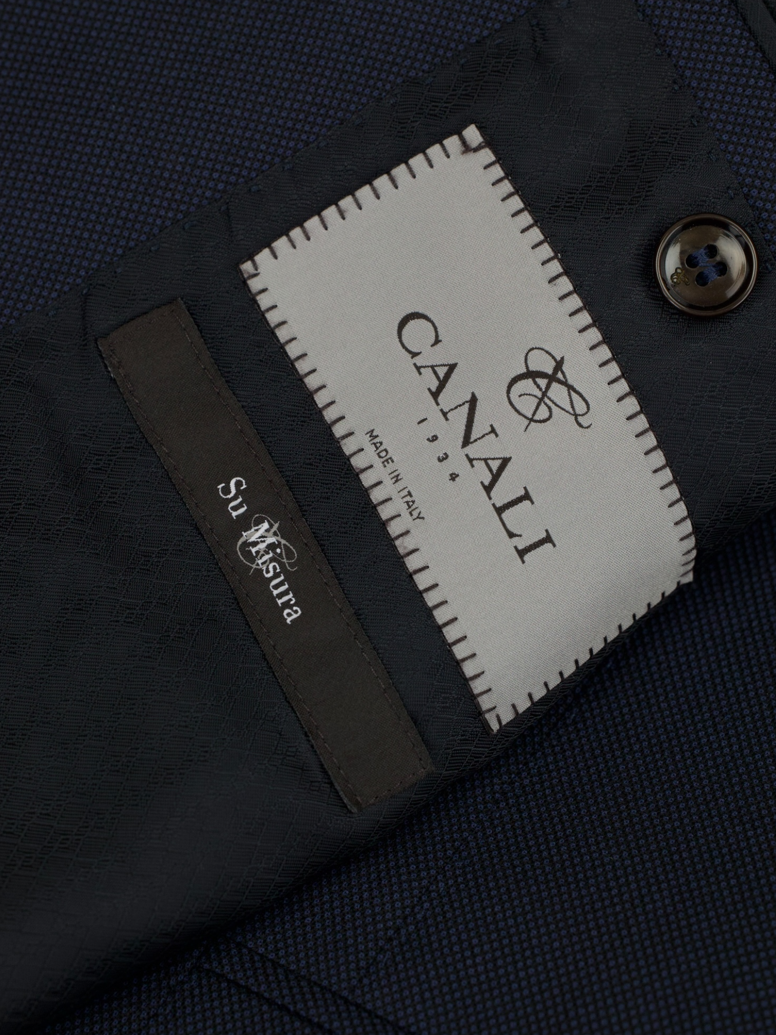 Canali Navy 3-Piece Super 160's Birdseye Suit