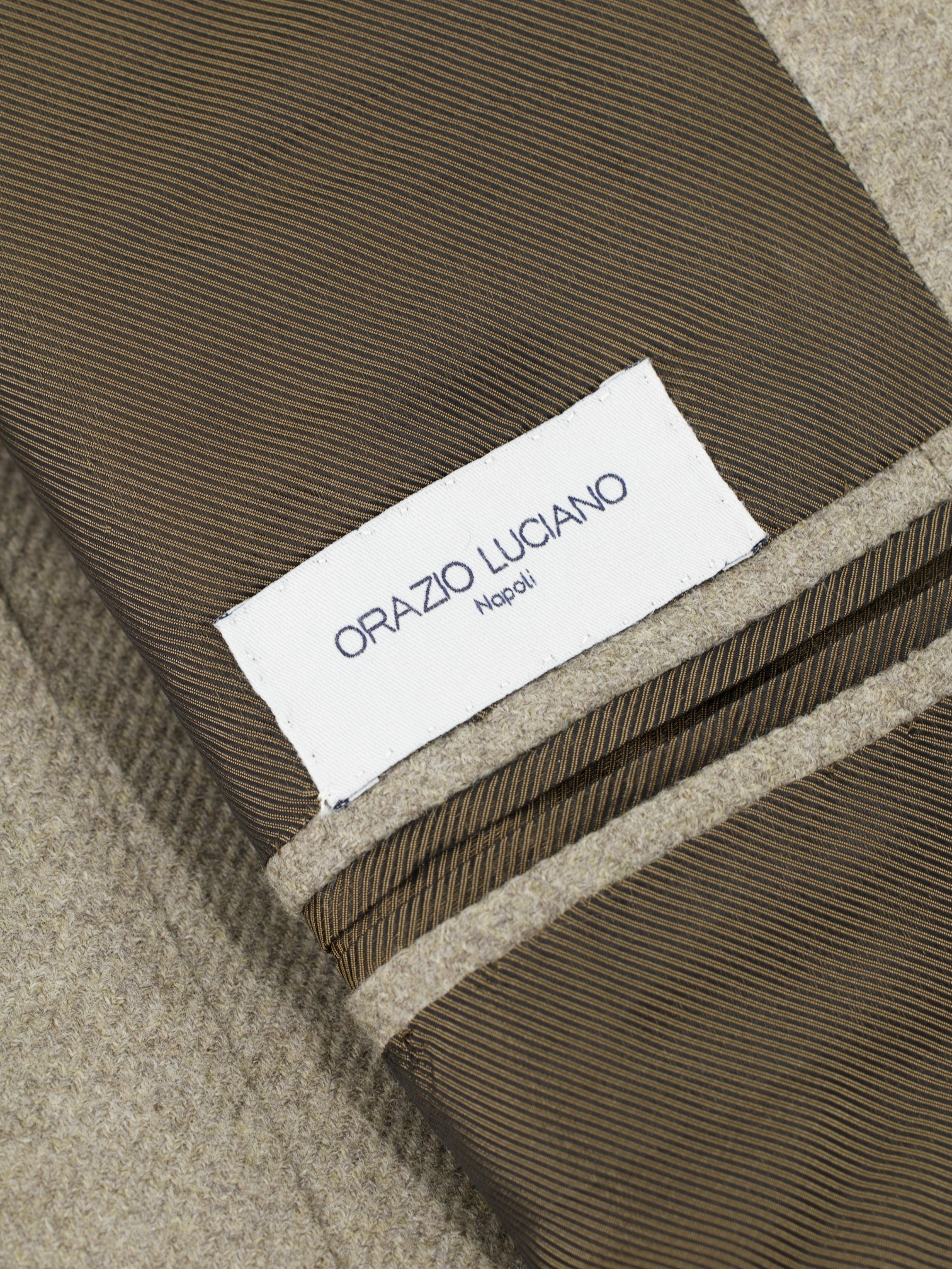 Orazio Luciano Oatmeal Wool & Cashmere Twill Jacket
