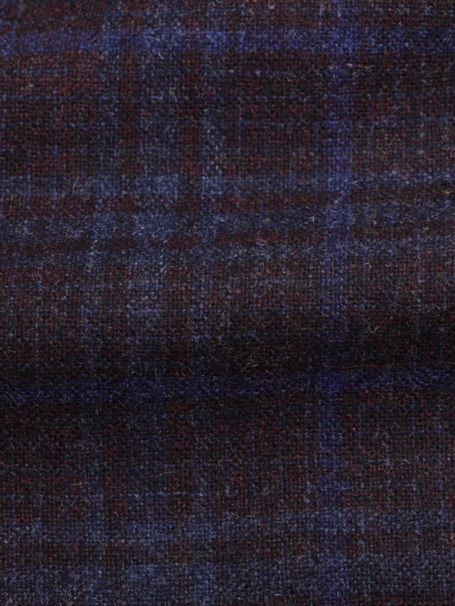 Ermenegildo Zegna Burgundy & Royal Blue Wool, Alpaca & Cashmere "Trofeo Tweed" Milano Easy Jacket