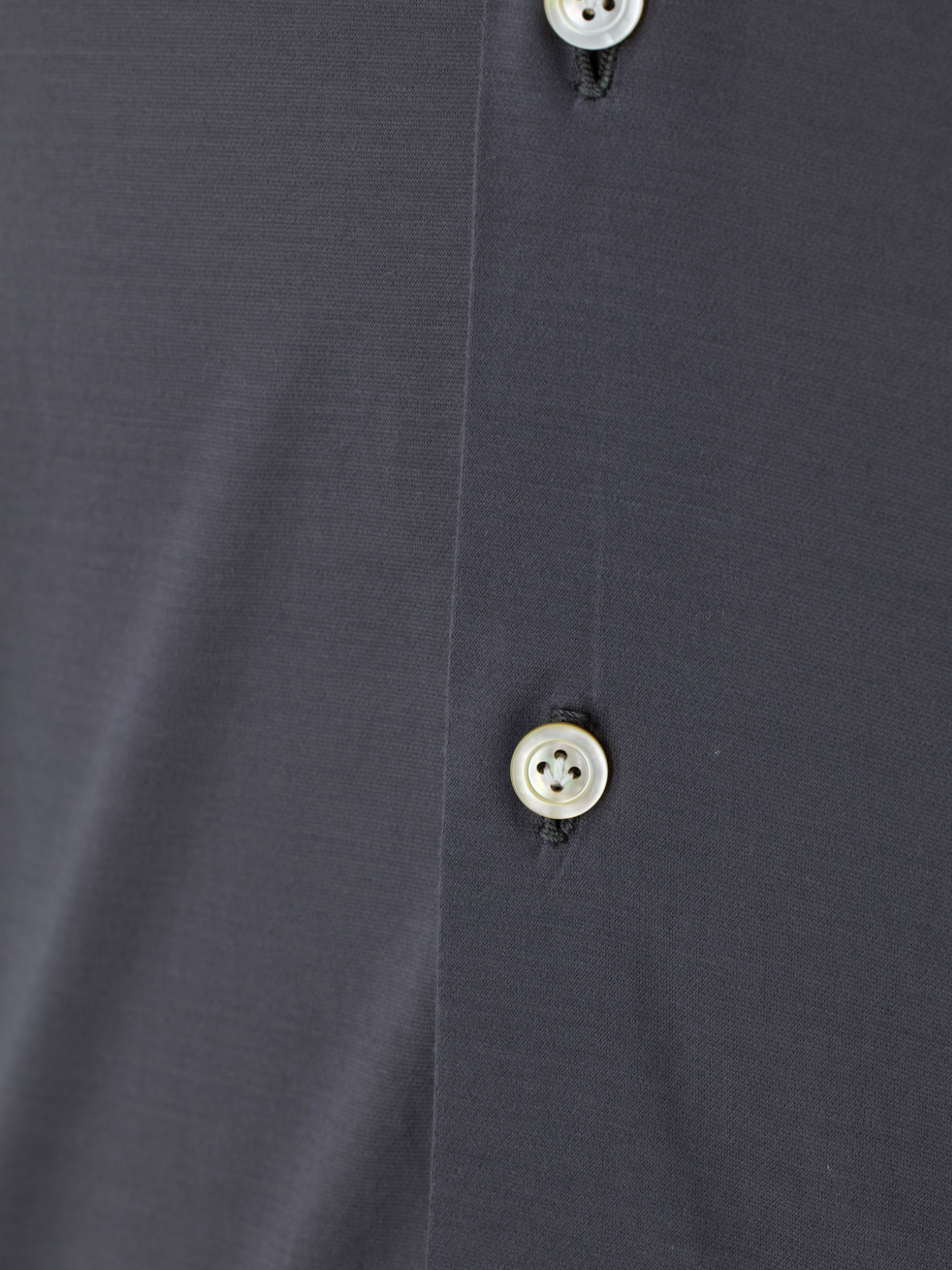 Kiton Warm Grey Jersey-Knitted Cotton Shirt