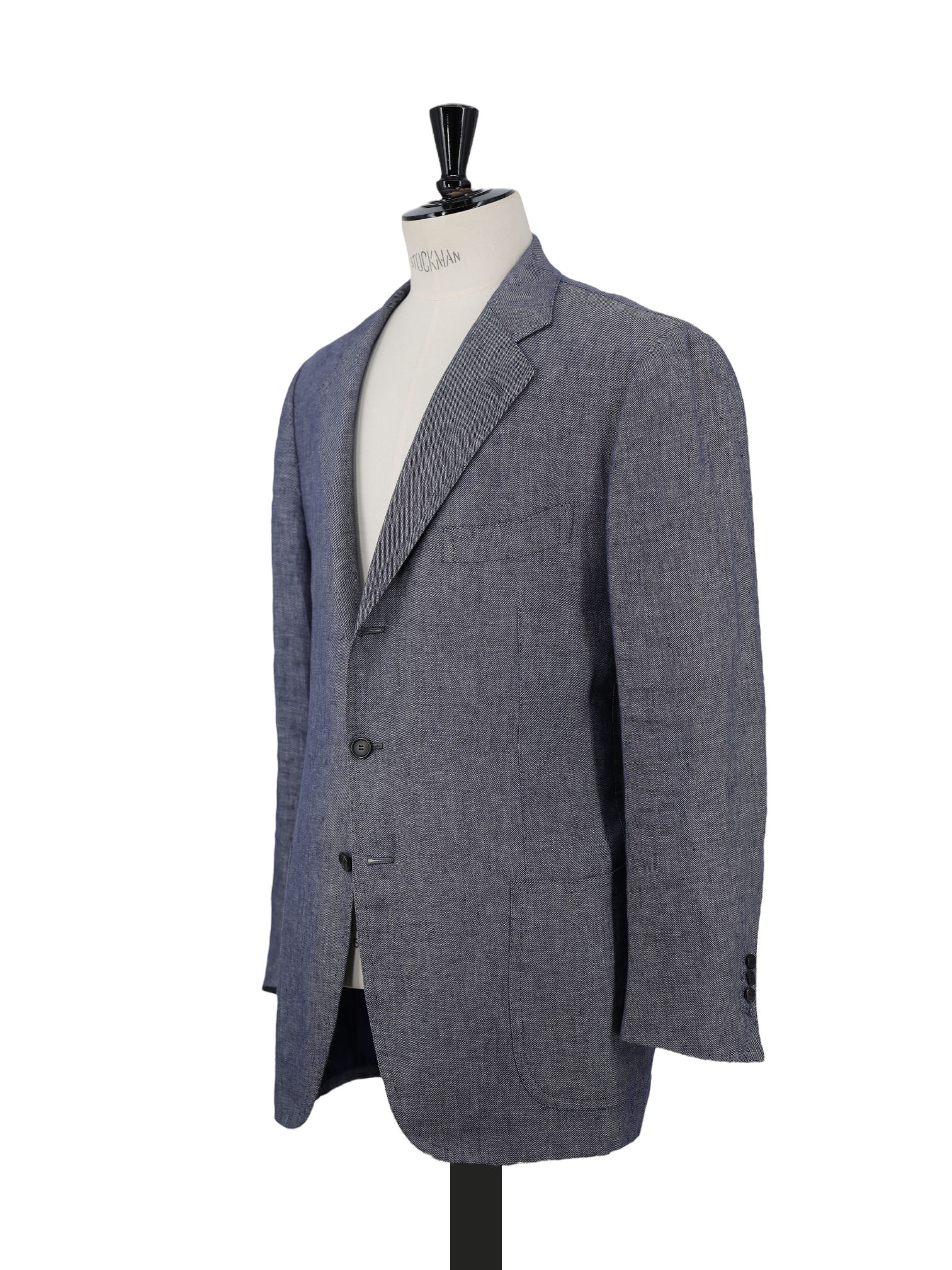 Cesare Attolini Steel Blue Pure-Linen Twill Summer Jacket