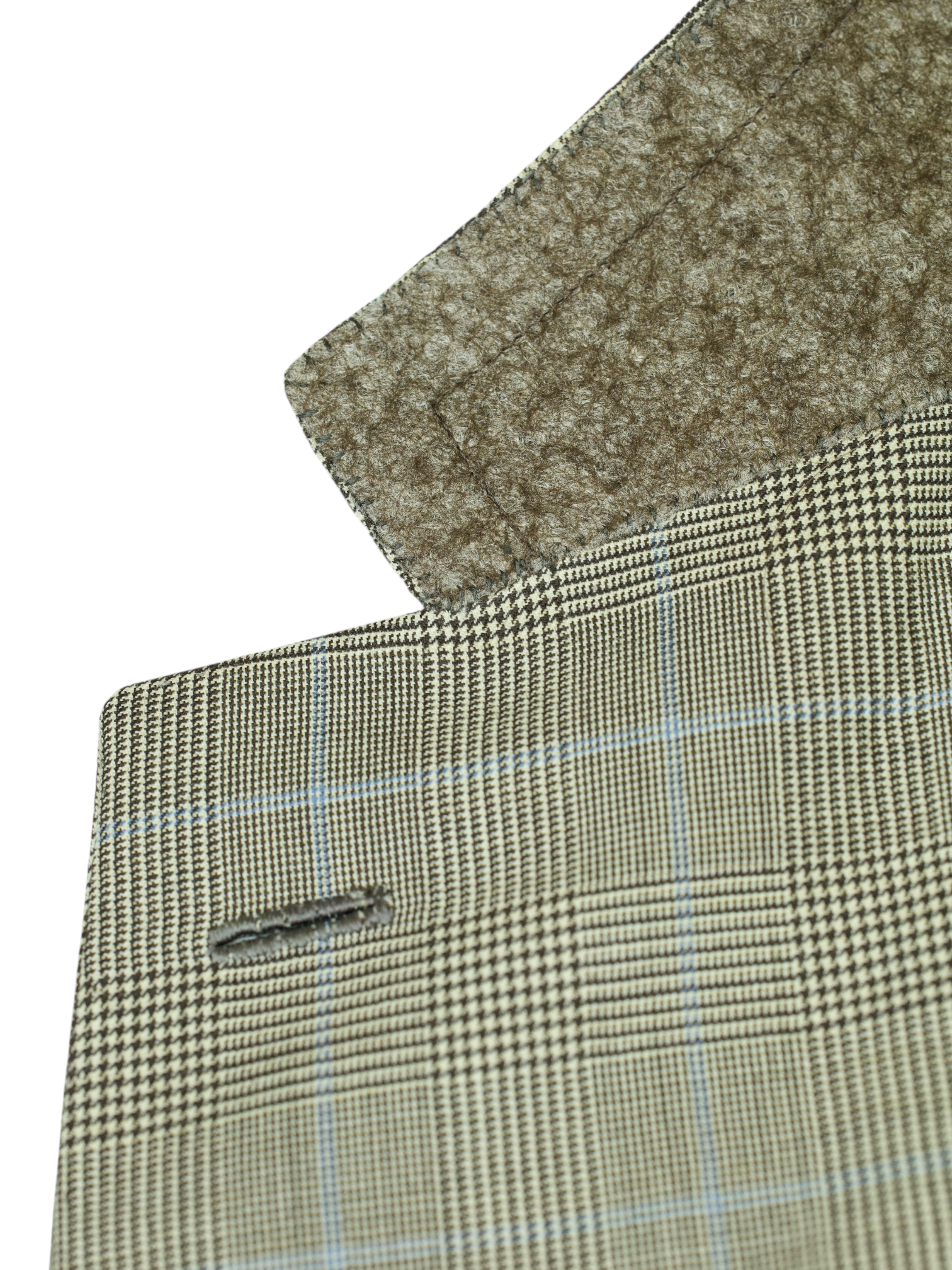 Brioni Light Grey & Light Blue Wool Prince of Wales Nomentano Suit