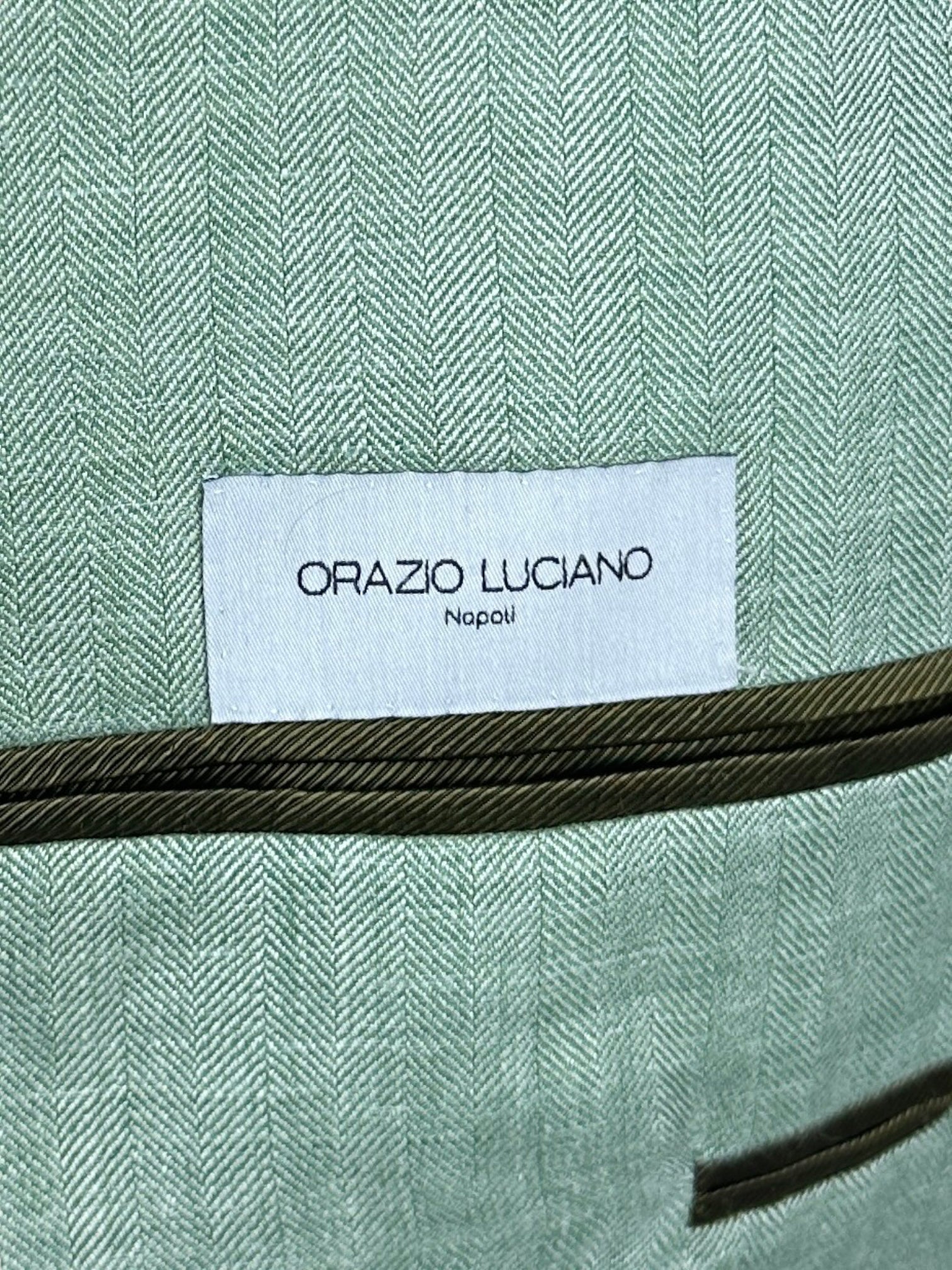 Orazio Luciano Mint Green Herringbone Jacket