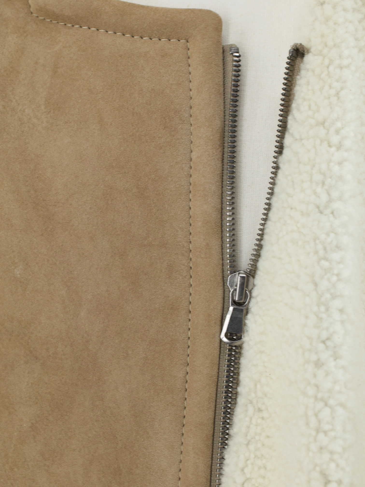 Brunello Cucinelli Beige Suède Lammy Coat