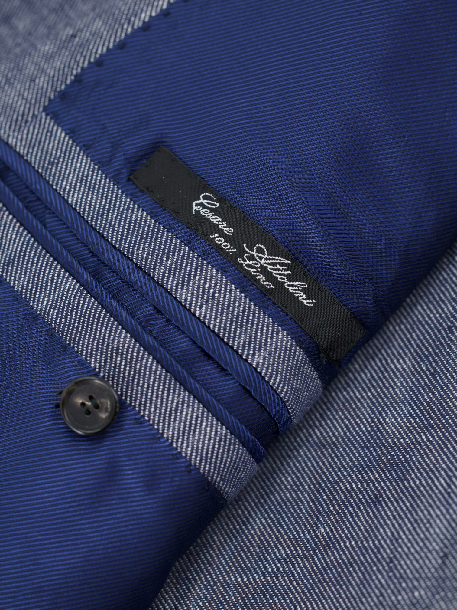 Cesare Attolini Steel Blue Pure-Linen Twill Summer Jacket