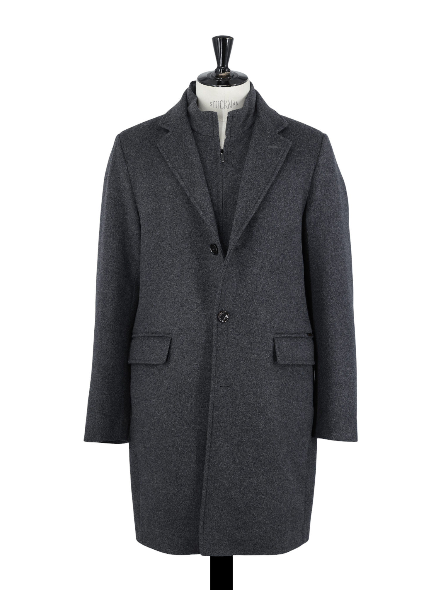 MooRER Dark Grey Wool & Cashmere Montesi Overcoat