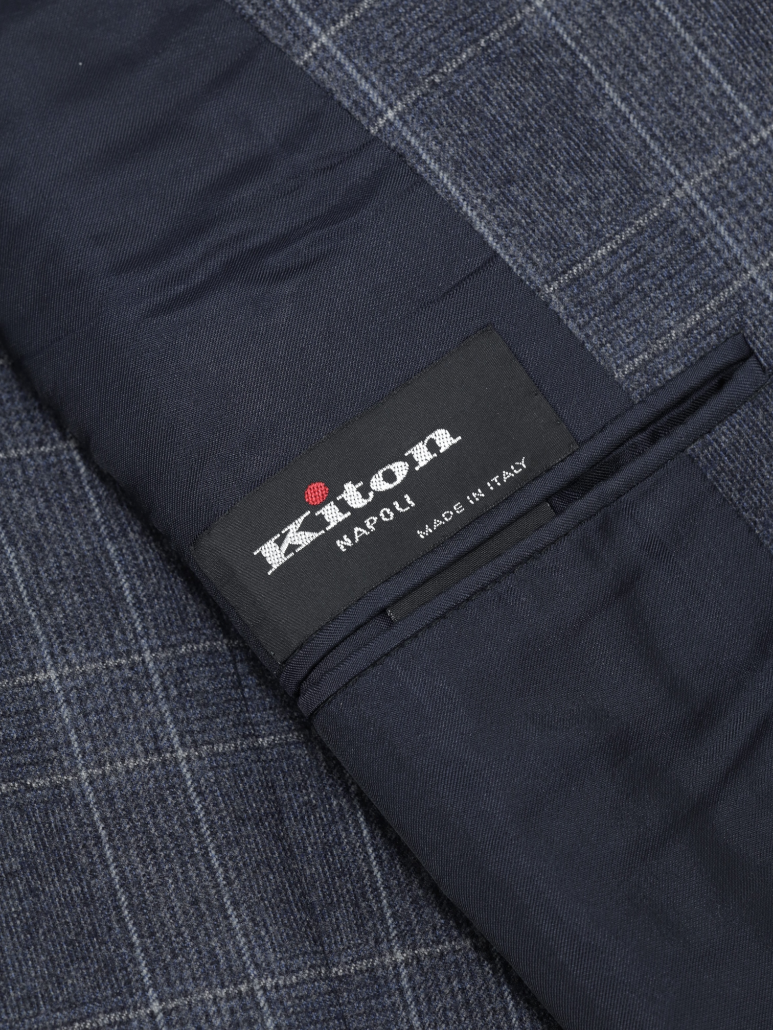 Kiton Steel Grey Lightly-Brushed Worsted Wool Prince of Wales Suit