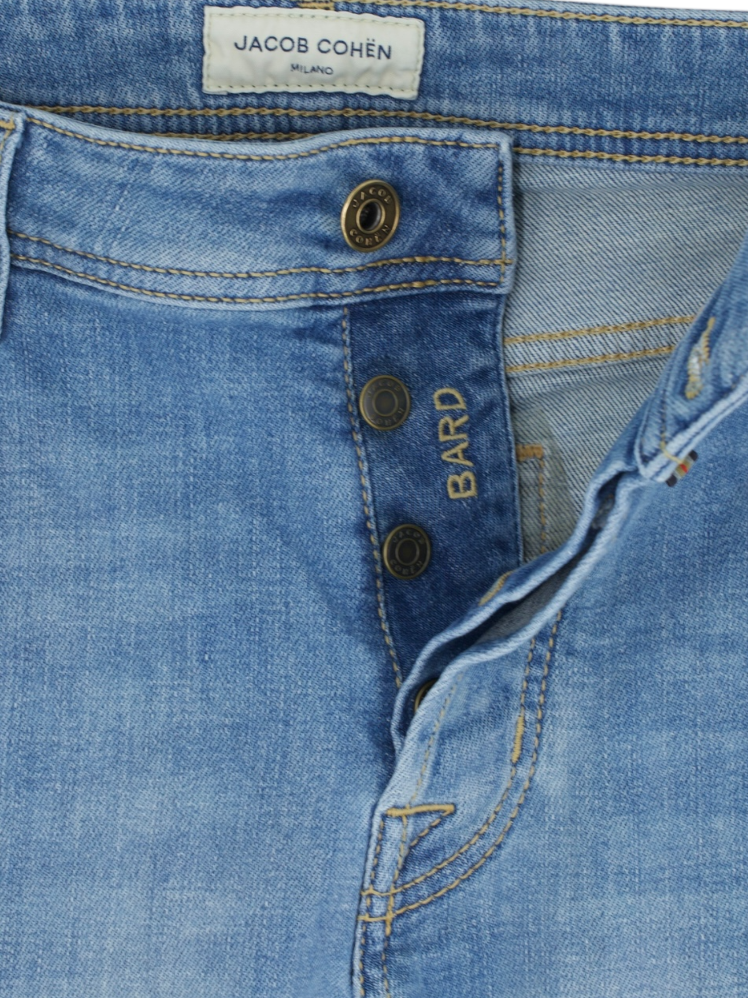 Jacob Cohen Light Blue Cotton-Stretch Twill Bard Jeans