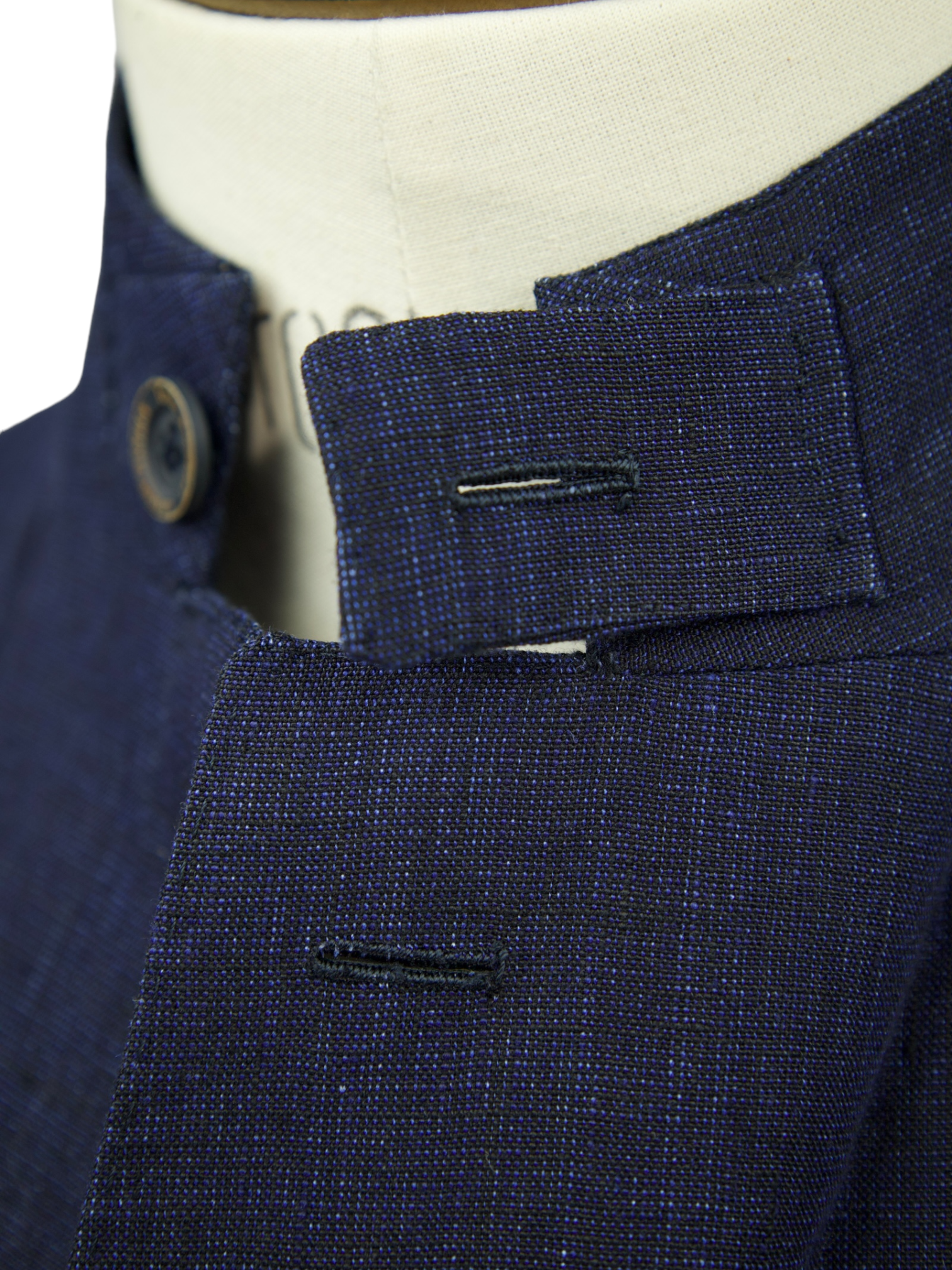 Luigi Borrelli Vintage Indigo Blue Linen Safari Jacket