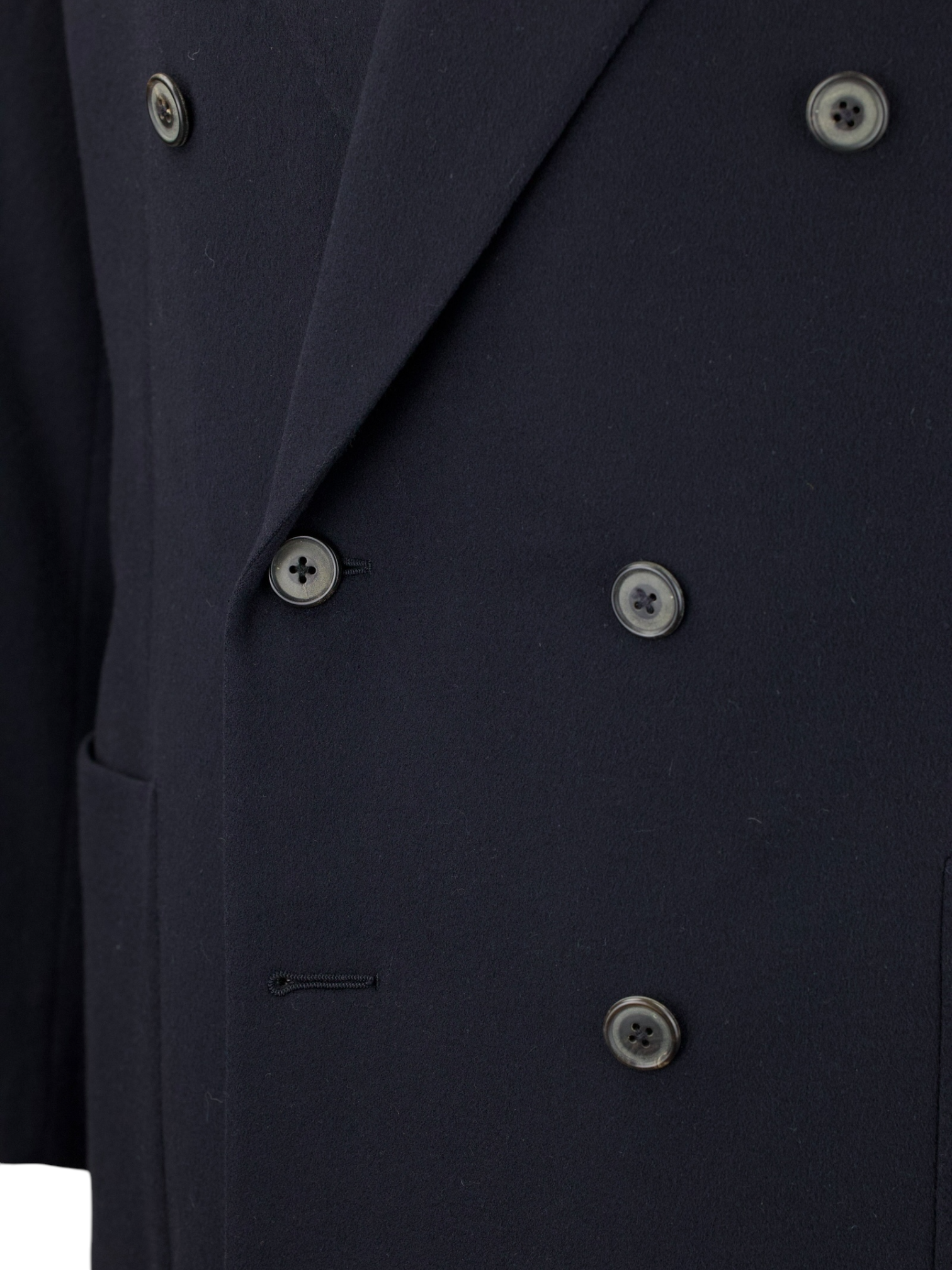 Rubinacci Navy Double Breasted Wool-Flannel Jacket