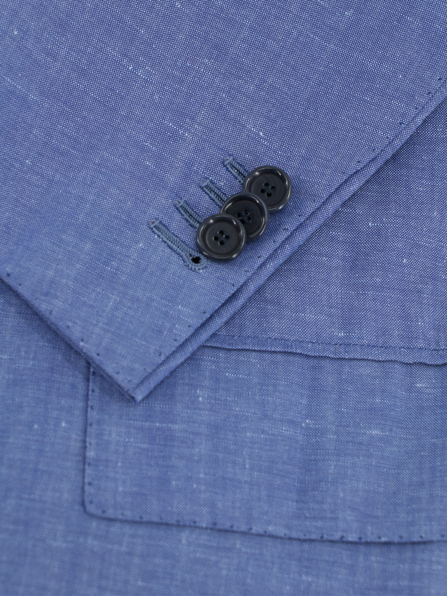 Cesare Attolini Light Blue Wool & Linen Pinpoint Summer Suit