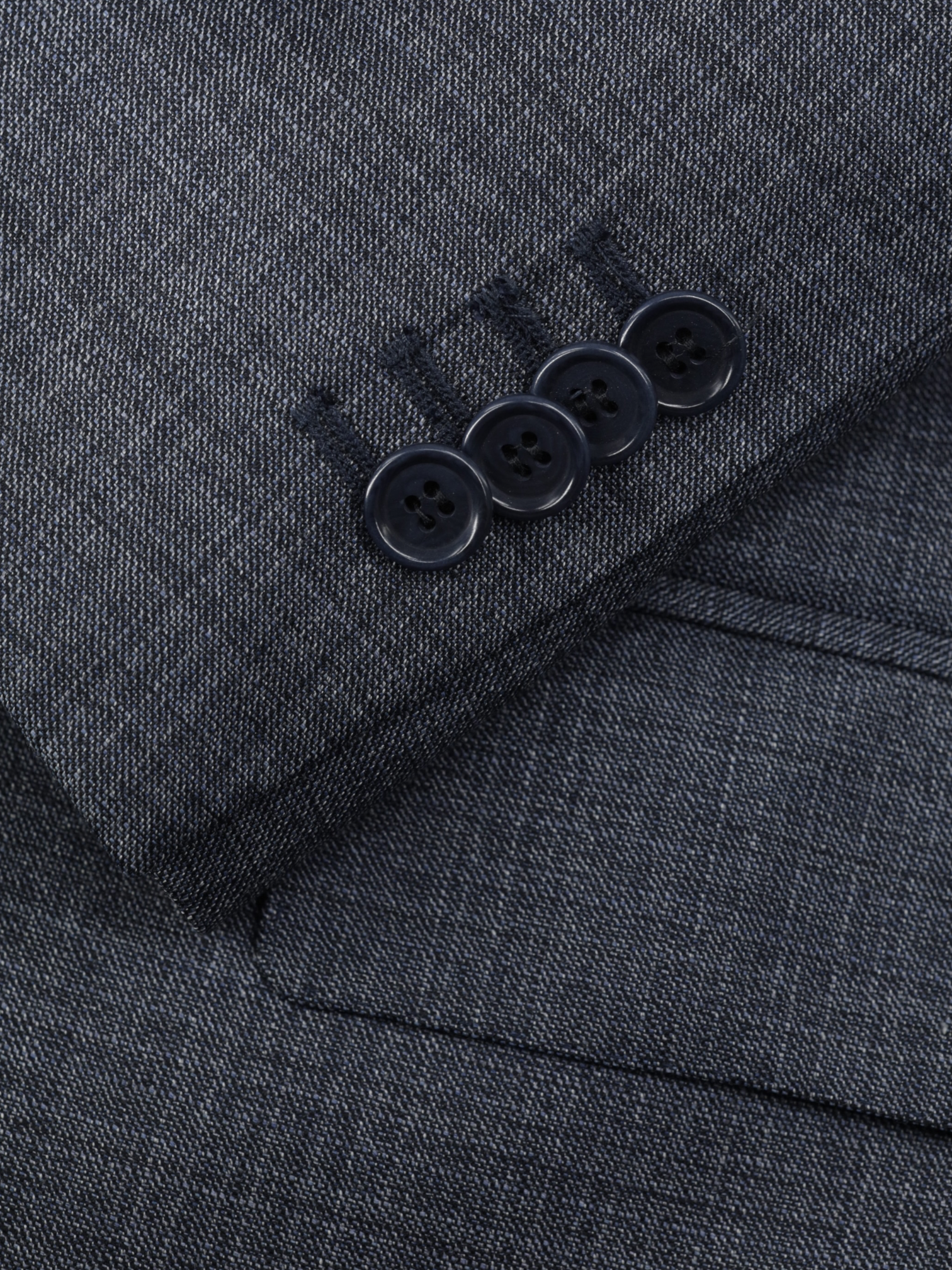 E. Formicola Steel Grey & Blue Fine-Wool Micro-Pattern Suit