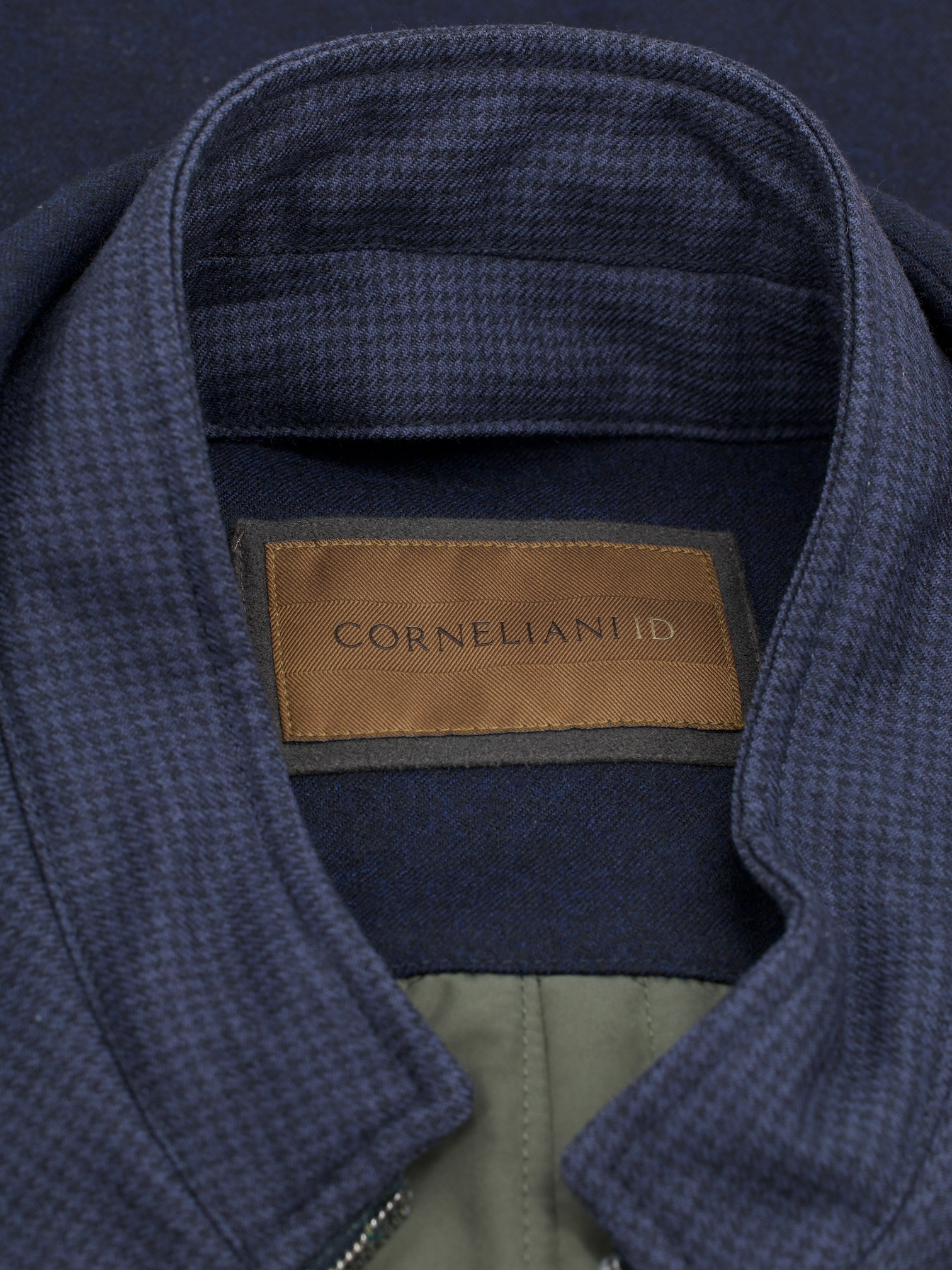 Corneliani ID Navy Virgin-Wool Weather-Proof Overcoat