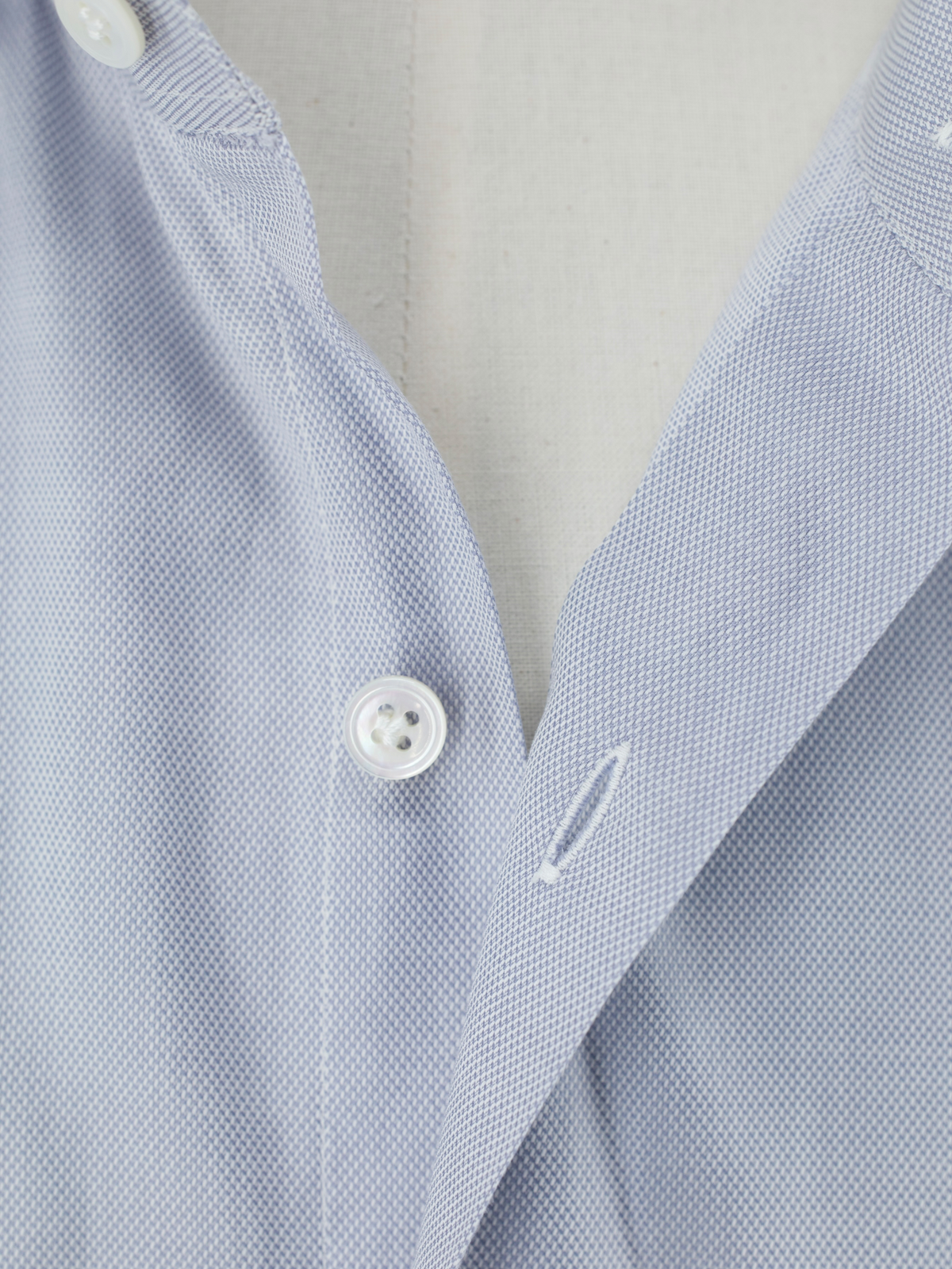 Finamore Light Grey Cotton Pinpoint Shirt
