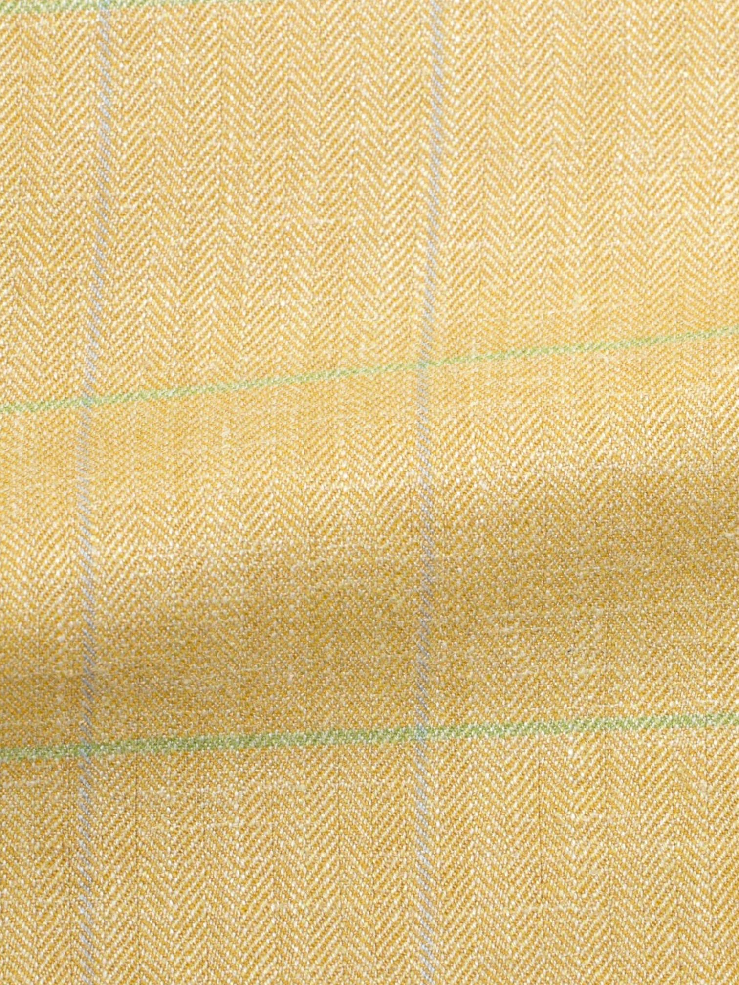 Brioni Light Yellow & Green Wool, Silk & Linen Windowpane Nomentano Jacket