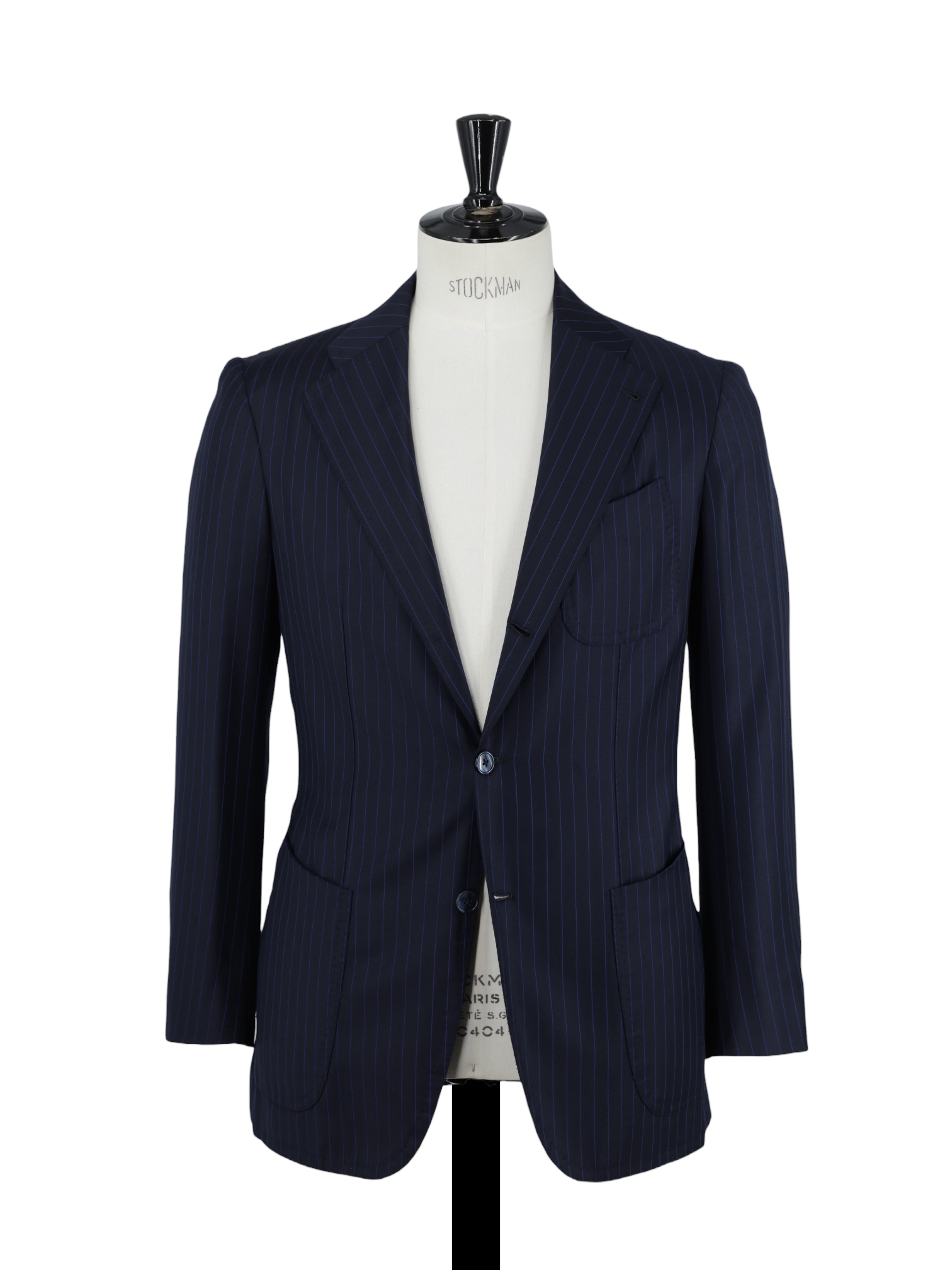 Sciamat Navy & Azure Blue Bespoke Extrafine-Wool Pinstripe Suit