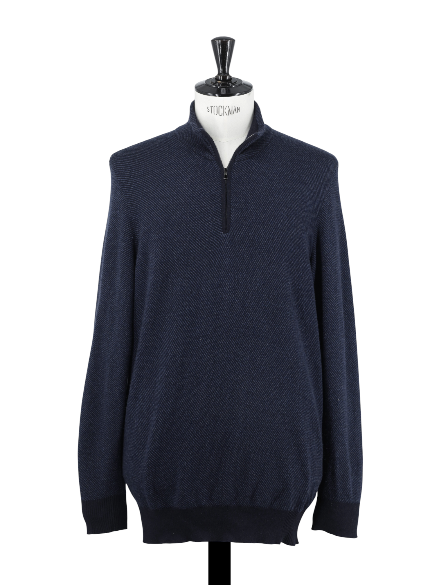 Loro Piana Steel Blue Pure-Cashmere Roadster Pull Half-Zip Sweater