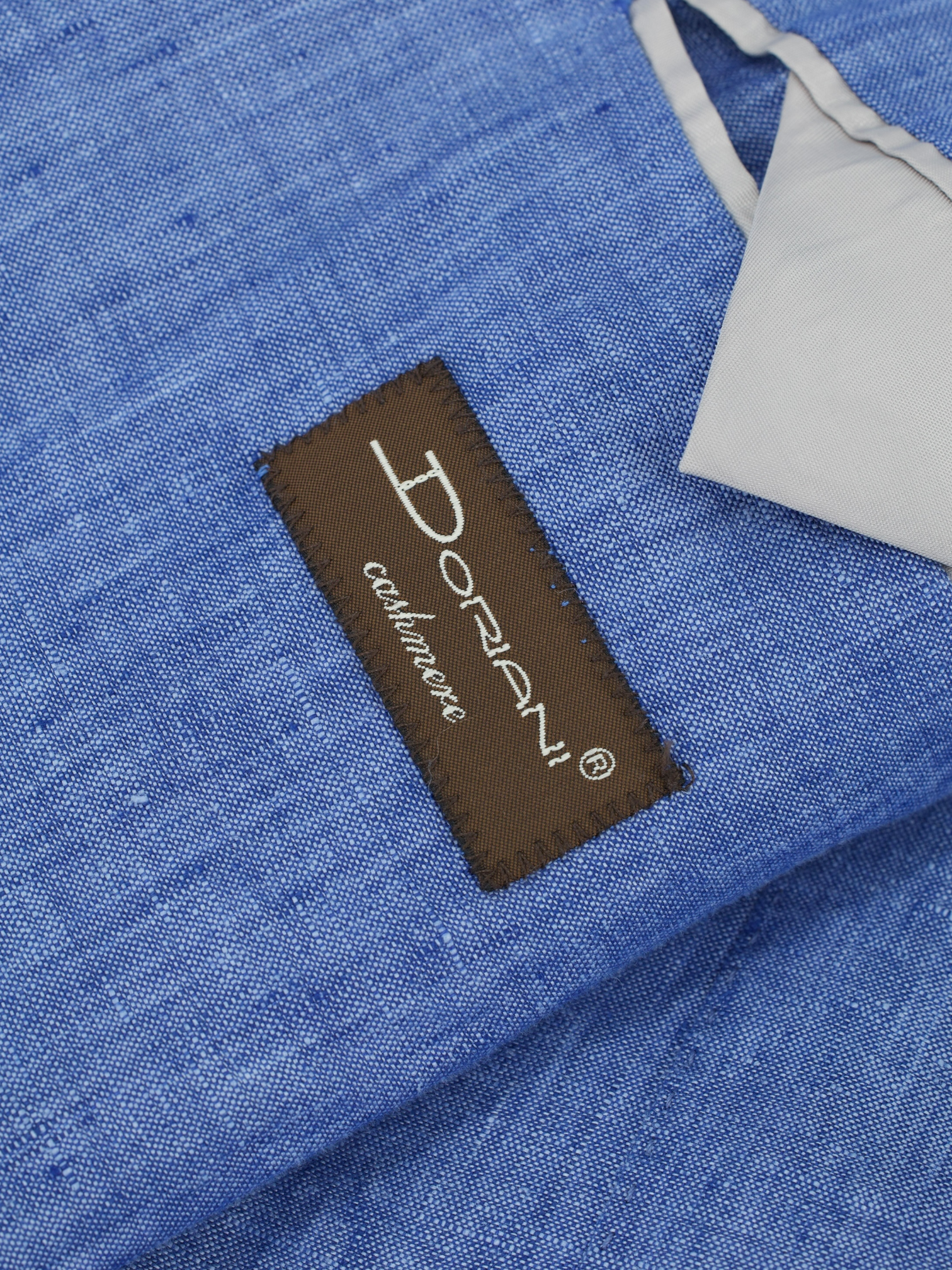 Doriani Cashmere Chambray Blue Pure Linen Melange Unconstructed Jacket