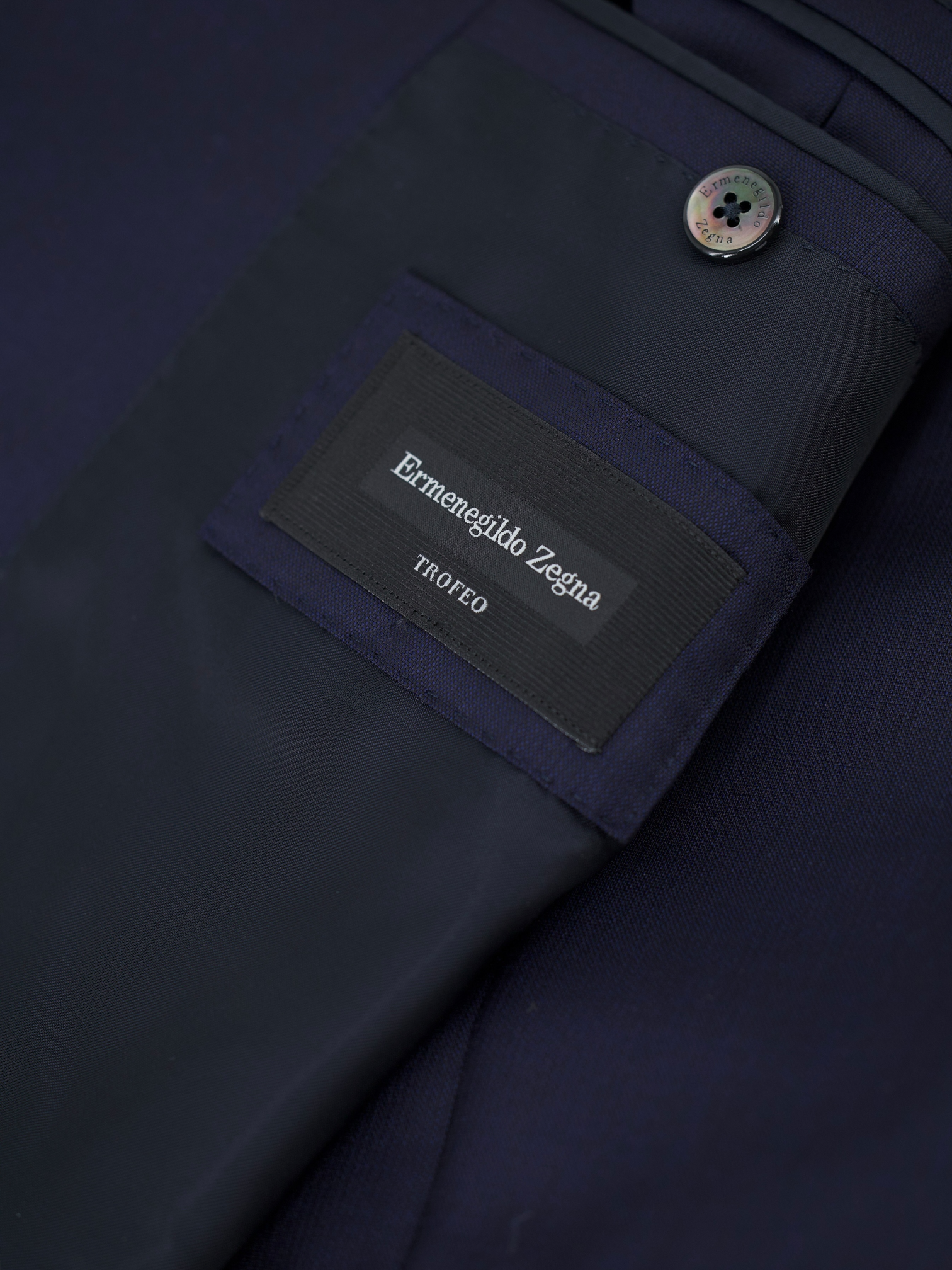 Ermenegildo Zegna Navy Trofeo Micro-Pattern Milano Easy Suit