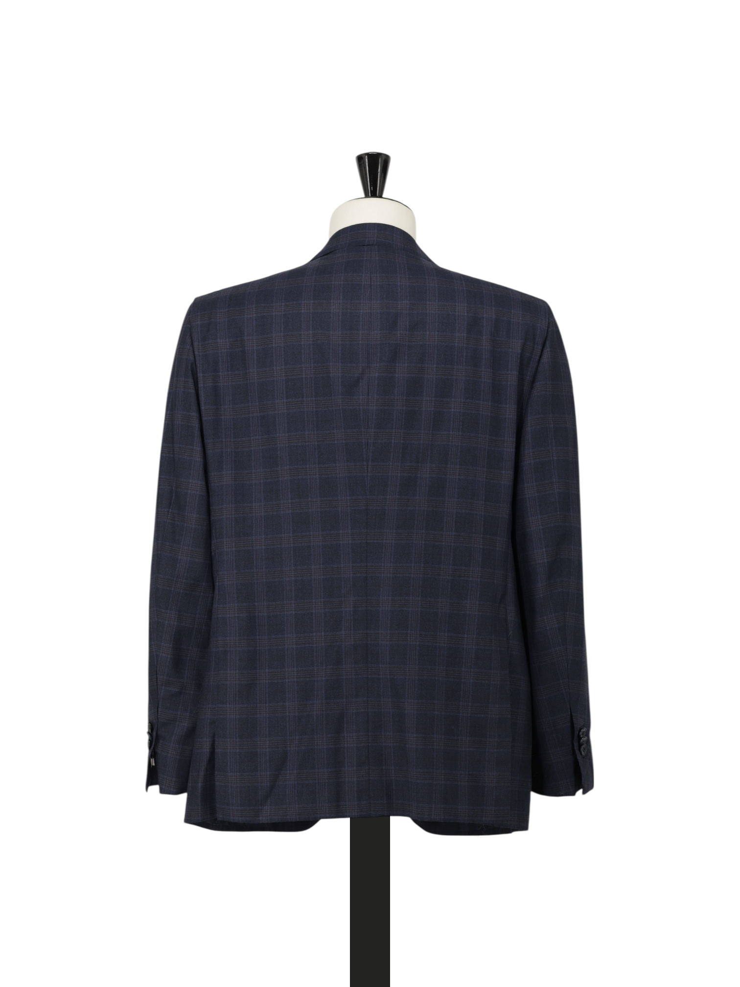 Kiton Navy & Red 14-Micron Wool Glenplaid Jacket