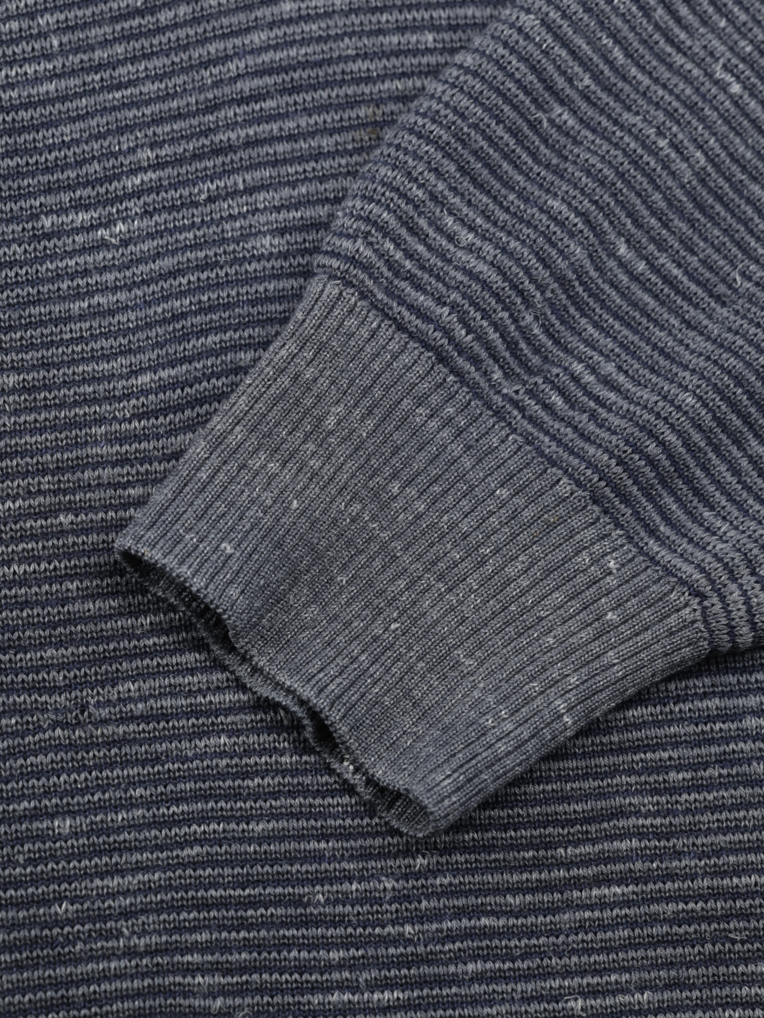 Loro Piana Grey Silk, Cashmere & Linen Melange Micro-Pattern Half-Zip Sweater
