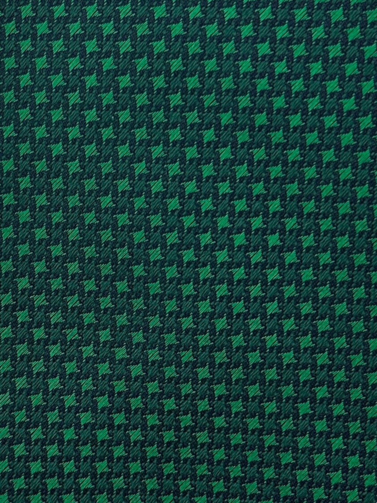 Kiton 5-Fold Emerald Green Puppytooth Silk Tie