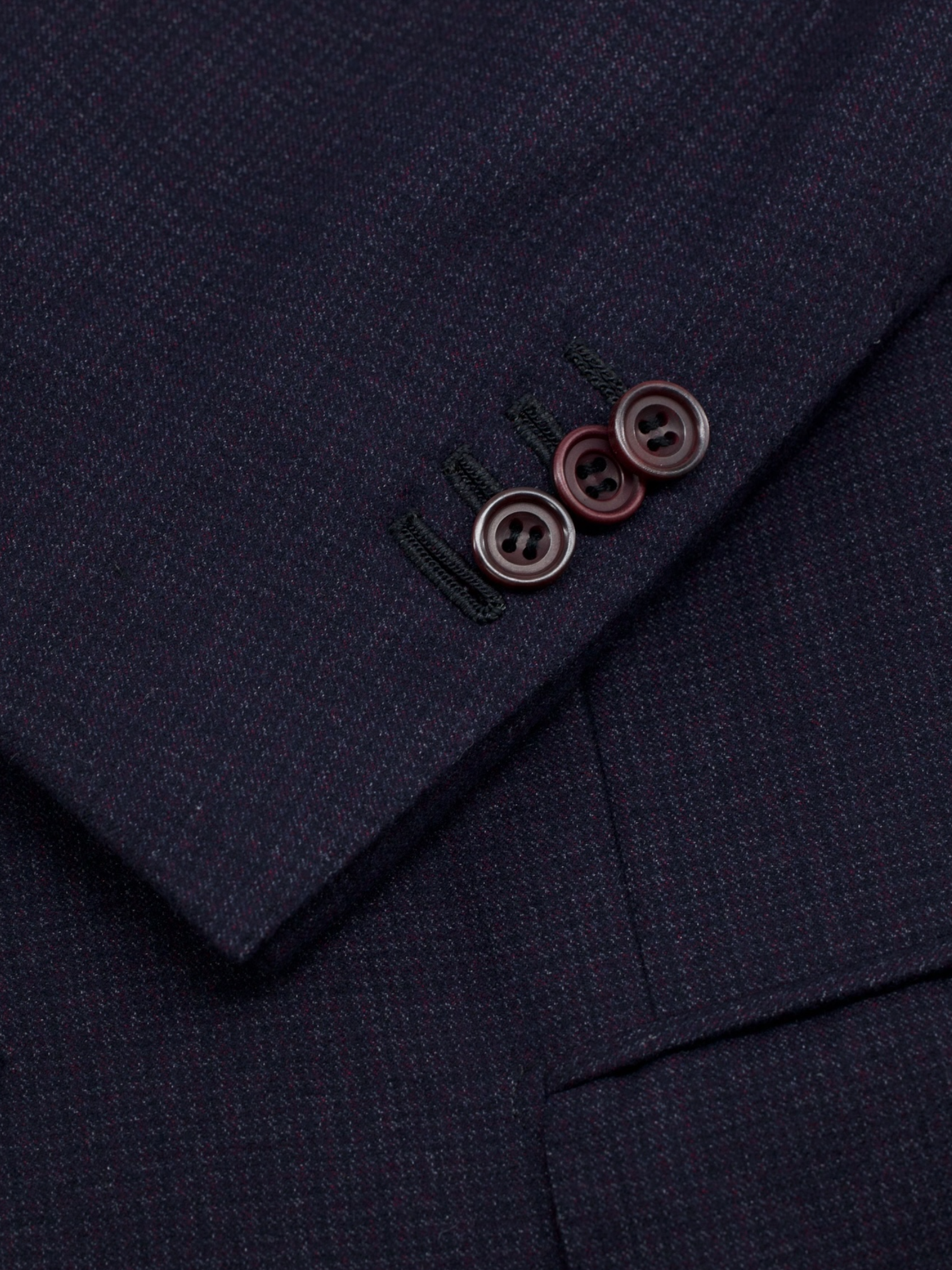 Kiton Navy & Burgundy 14-Micron Wool & Silk Bicolor-Pinpoint Suit