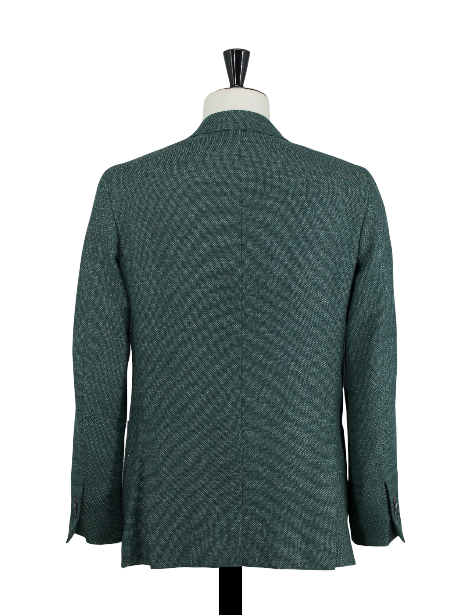 Isaia Verdigris Green Wool, Silk & Linen Basket-Weave Jacket