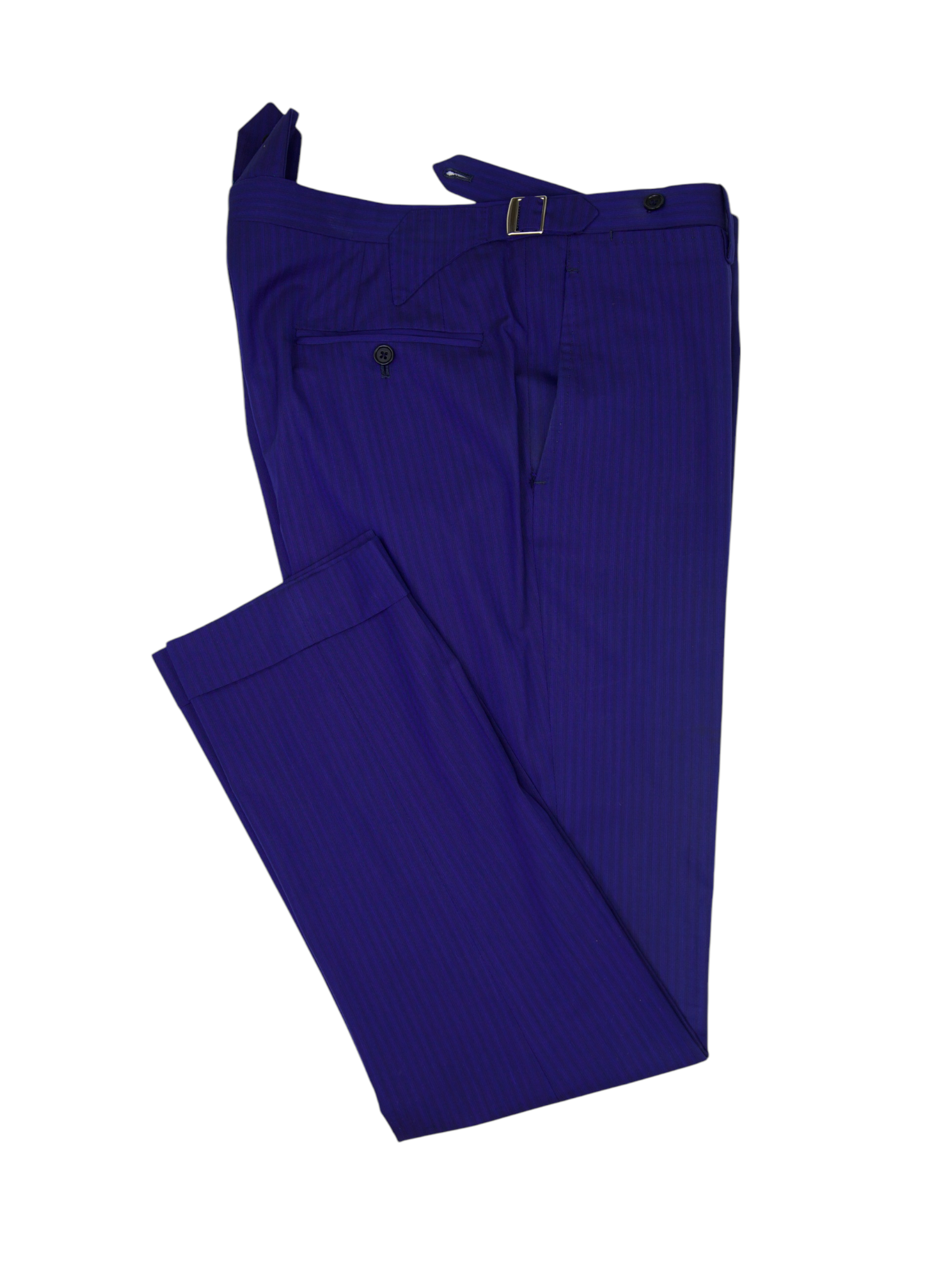 Kiton Bright Blue Fine Wool Pinstripe Suit