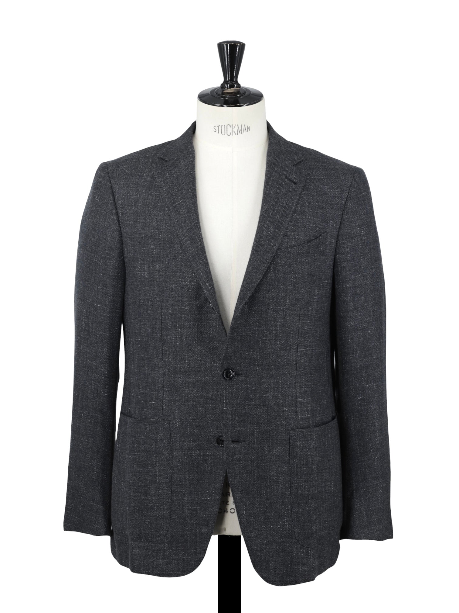 Ermenegildo Zegna Grey Cashmere, Silk & True Hemp Herringbone Milano Easy Jacket