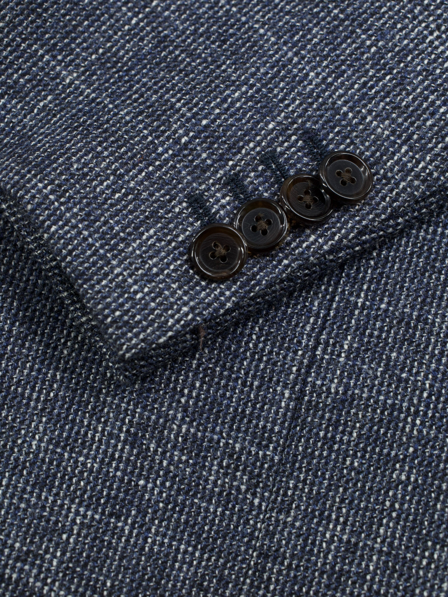 Caruso Steel Blue Wool, Cashmere & Silk Micro-Pattern Jacket