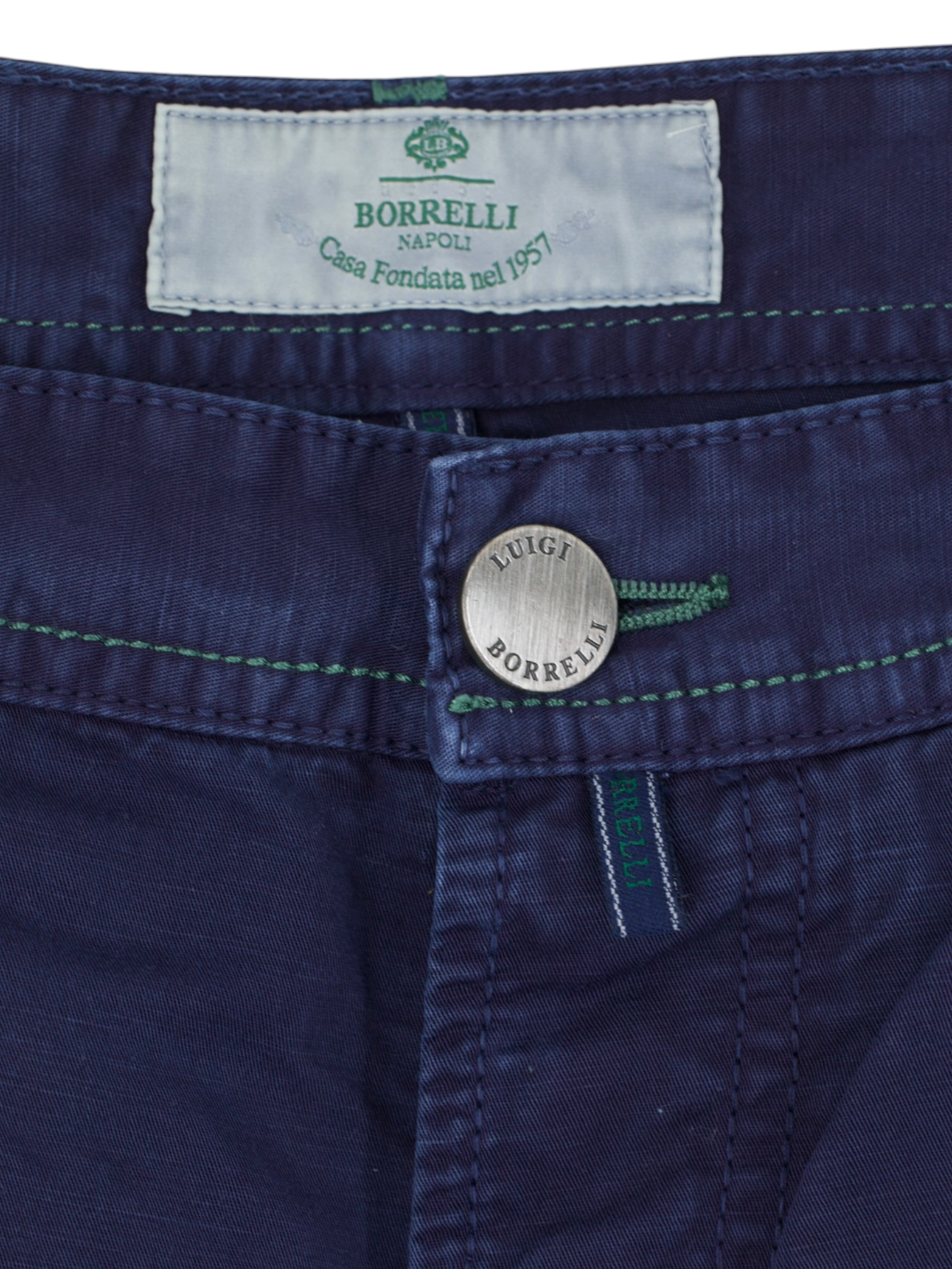Luigi Borrelli Dark Blue 5-Pocket Cotton & Elastane Chino