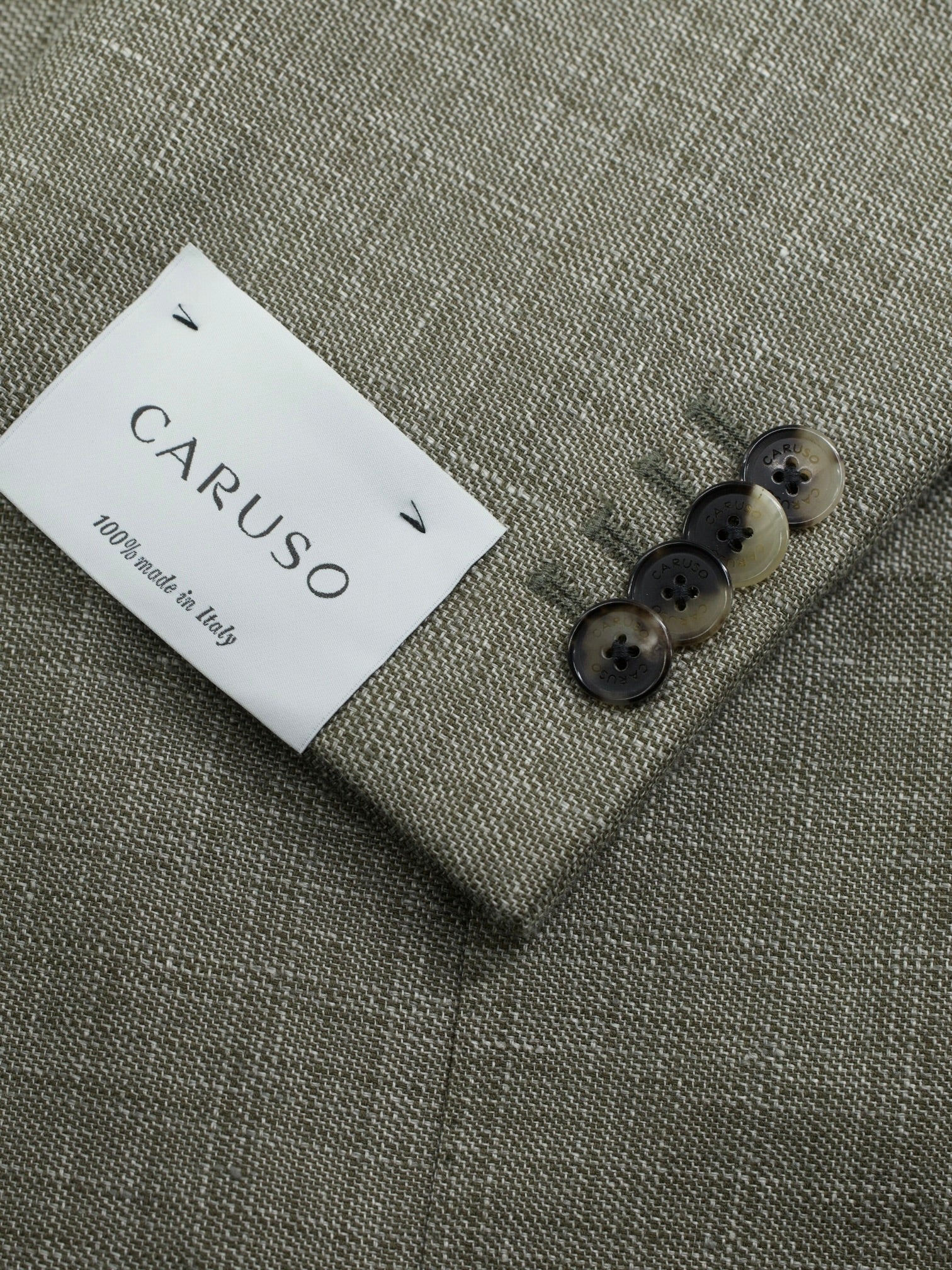 Caruso Light Sage Green Linen & Wool Plain-Weave Aida Jacket