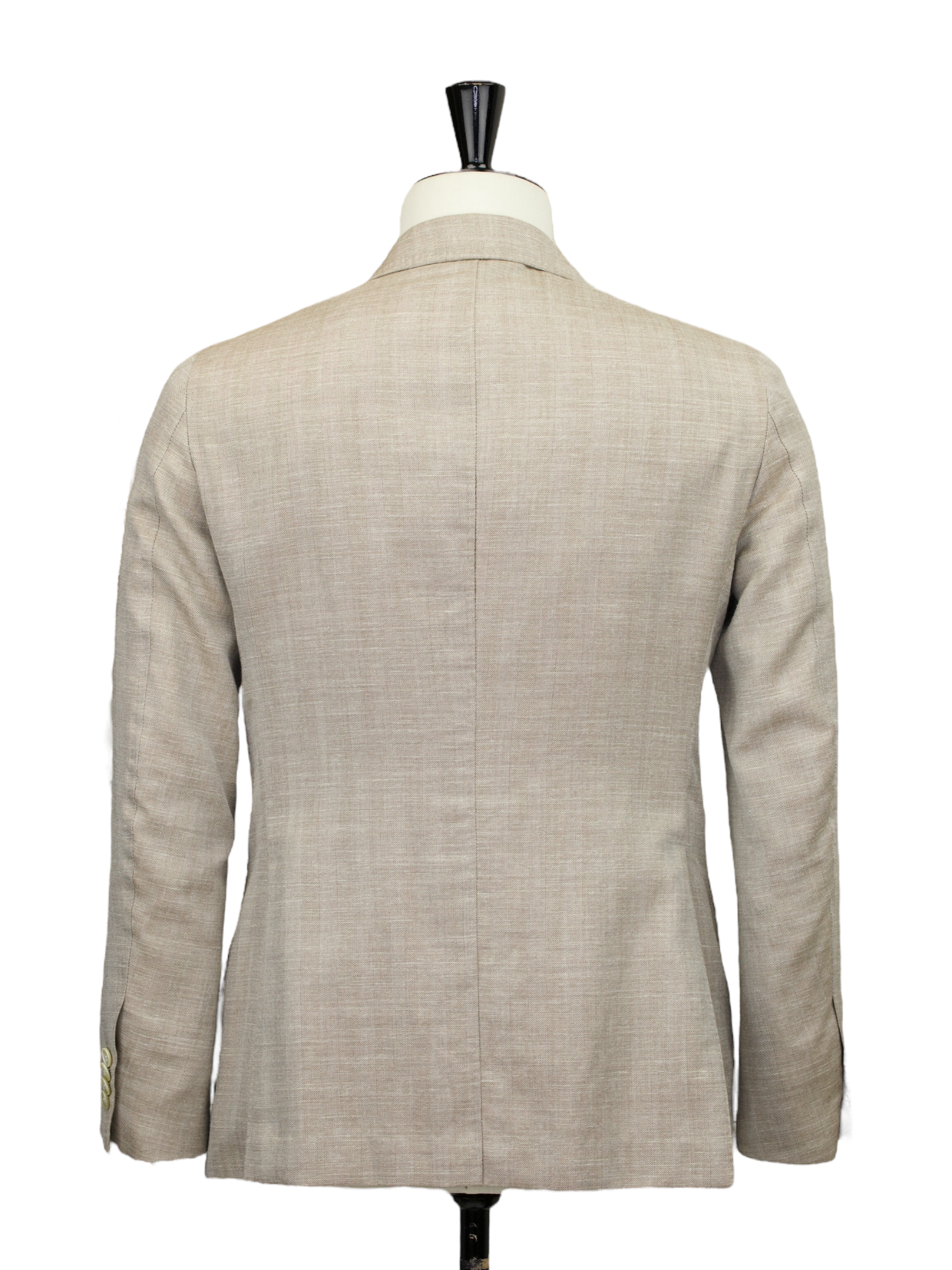 Caruso Beige Wool, Silk & Linen Herringbone "Aida" Summer Jacket