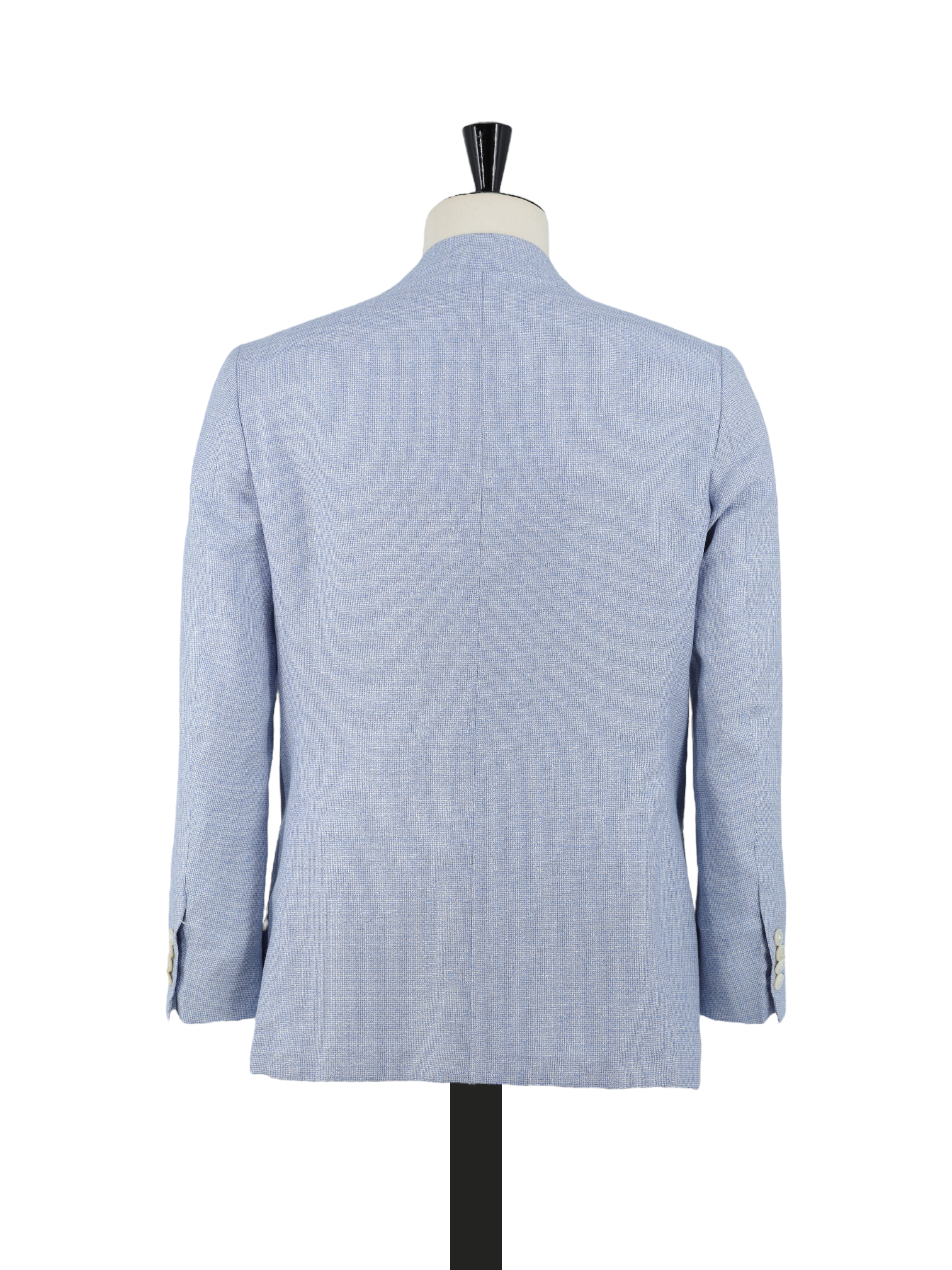 Kiton Light Blue Cashmere, Silk & Linen Micro-Pattern Jacket