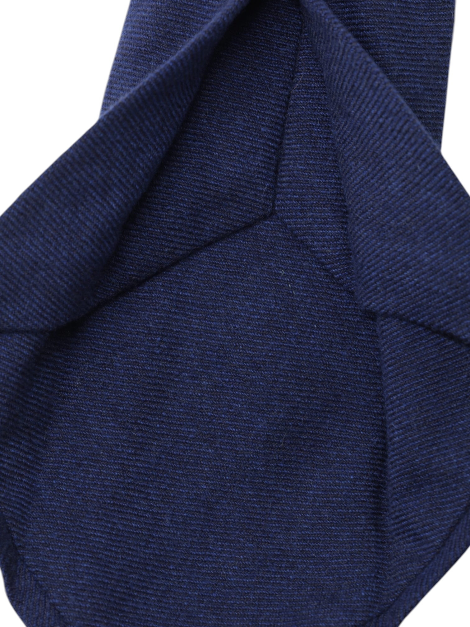 Kiton 5-Fold Navy Plushy-Cashmere Self-Tipped Tie