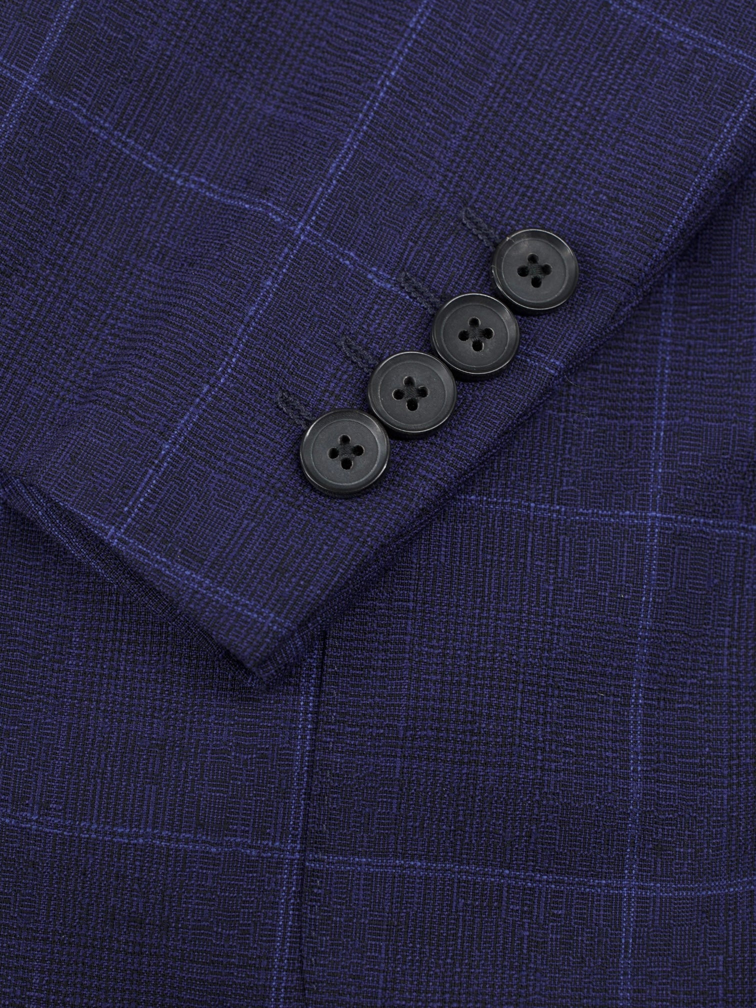 Caruso Royal Blue Wool & Mohair Windowpane Suit