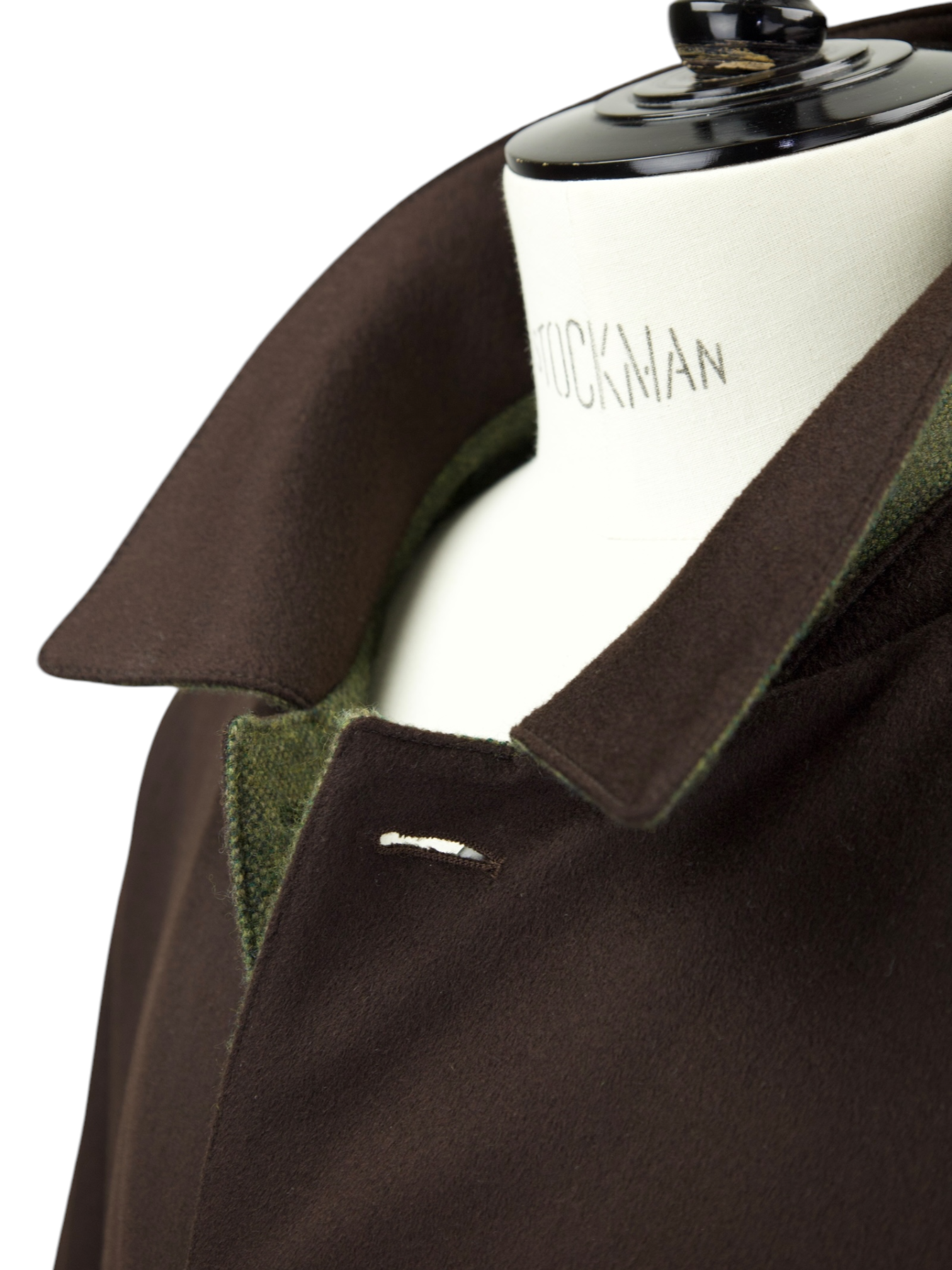 Kiton Chocolate Brown & Olive Green Reversible Cashmere Coat