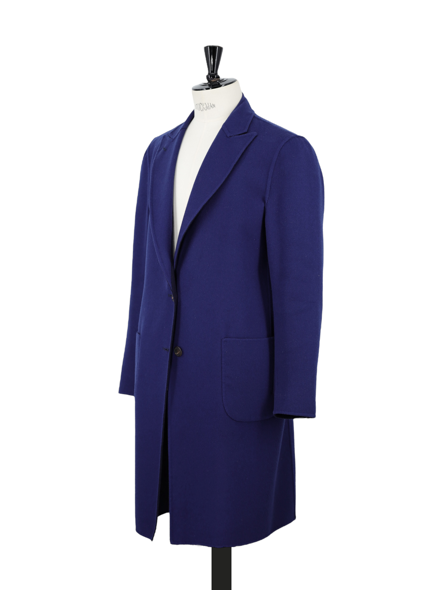 Lardini Navy Double-Faced "Capolavoro" Wool Unlined Overcoat