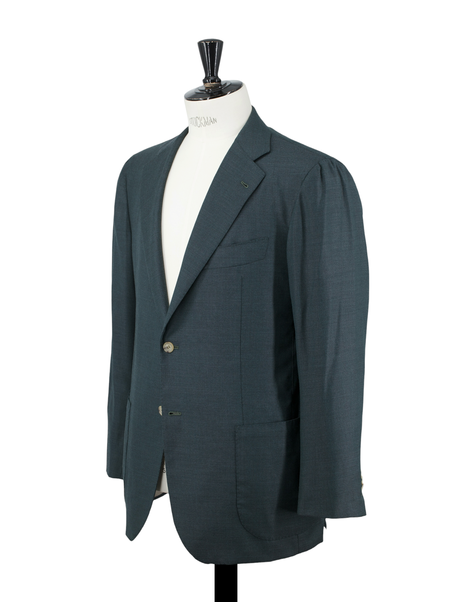 Orazio Luciano Bottle Green Fine-Wool Basket-Weave Jacket