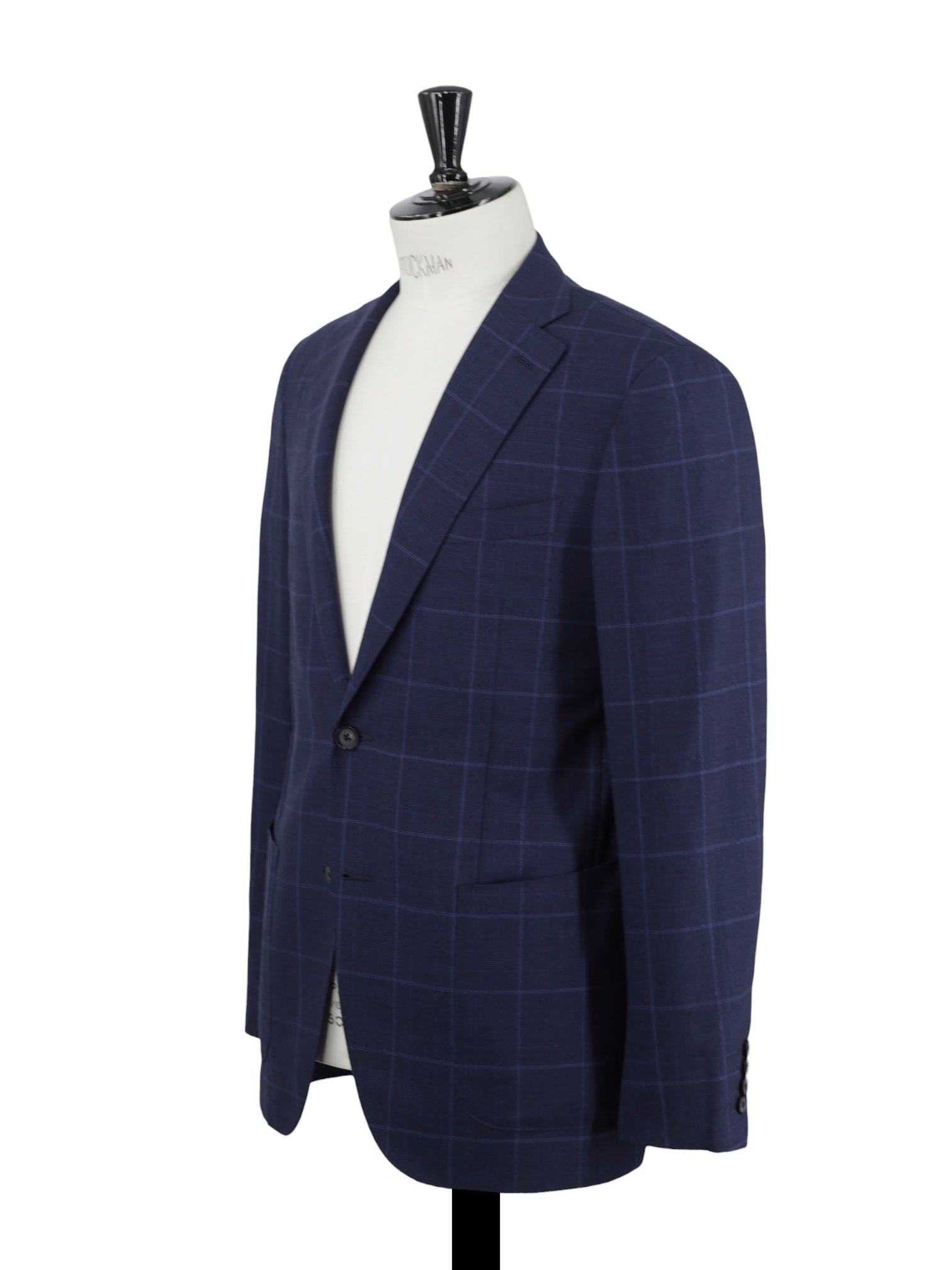 Caruso Royal Blue Wool & Mohair Windowpane Suit