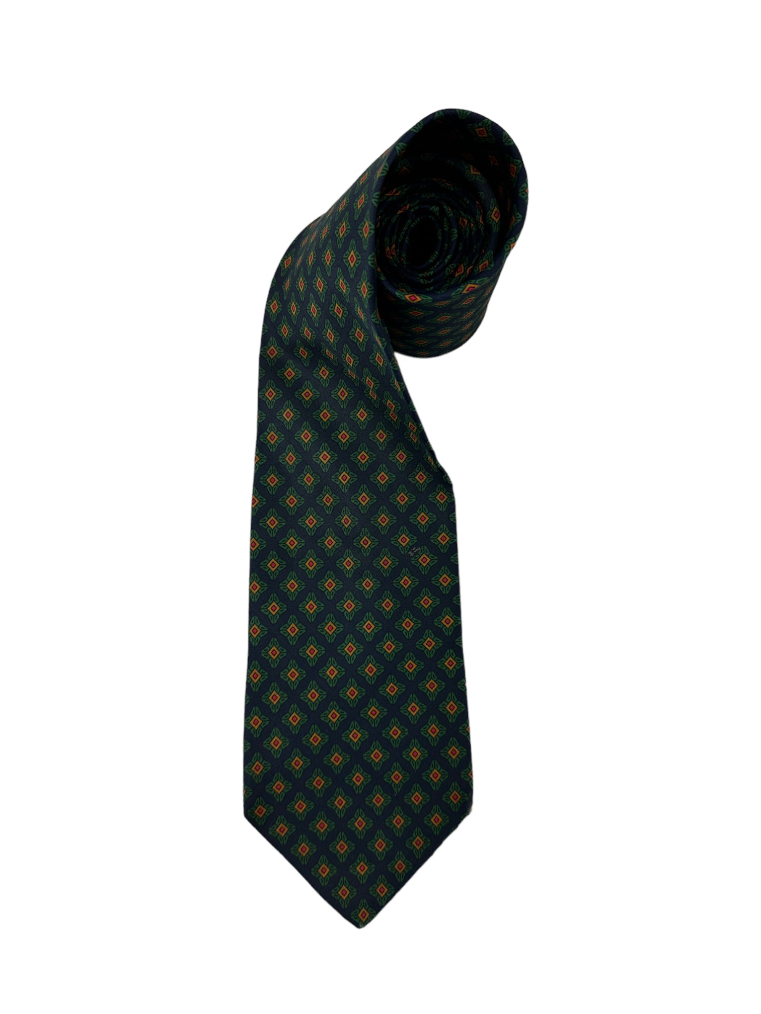 E.Marinella Blue and Green Geometric Tie
